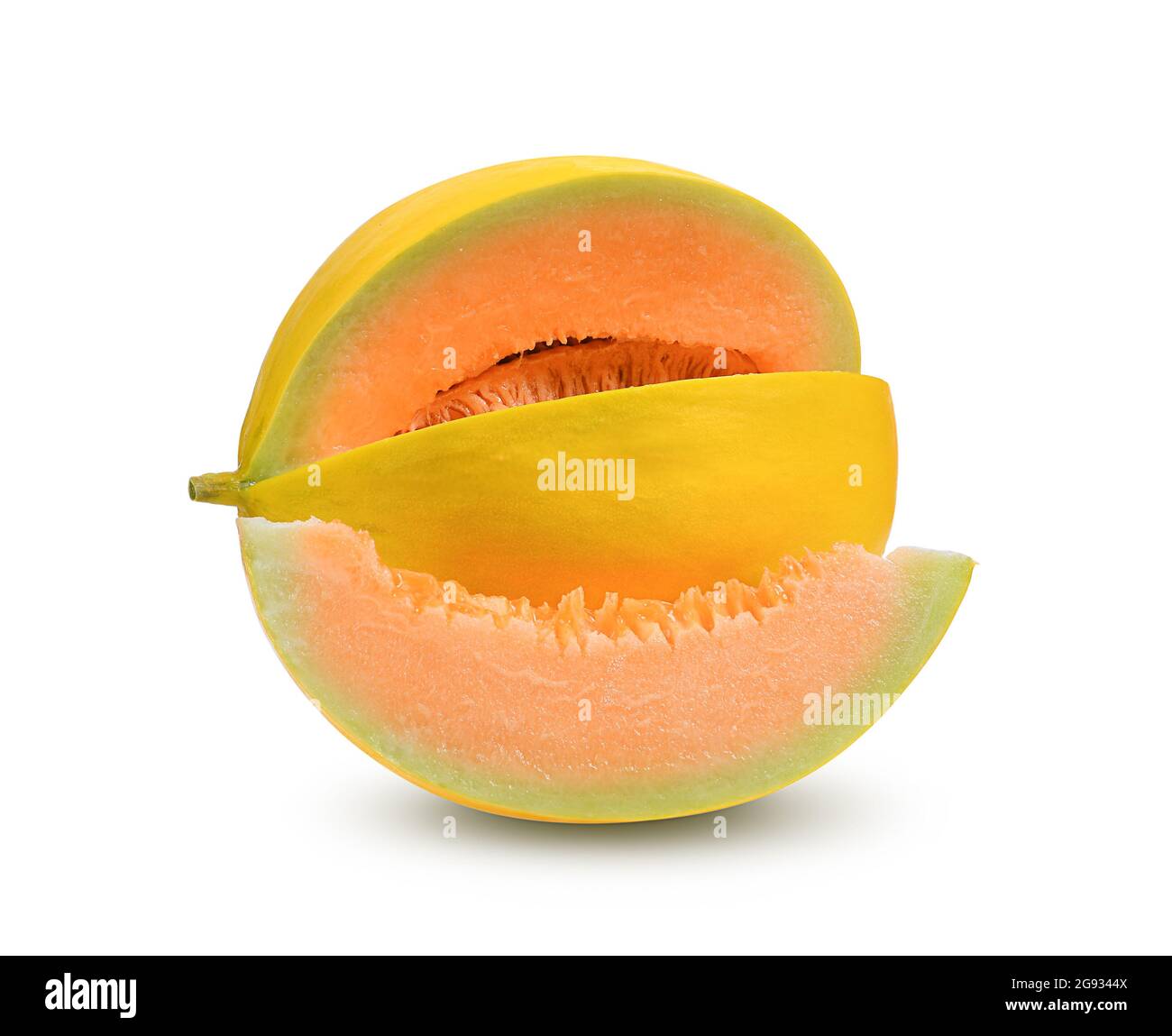 Yellow melon isolated on white background Stock Photo Alamy