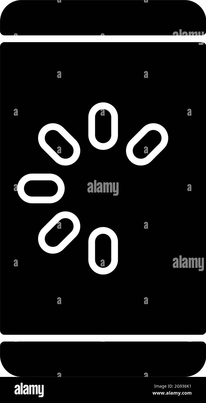 Slow phone black glyph icon Stock Vector