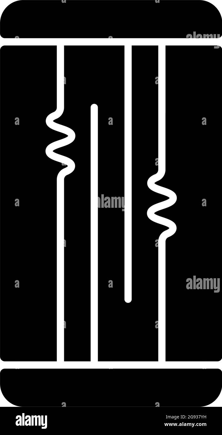 Display or lcd issues black glyph icon Stock Vector
