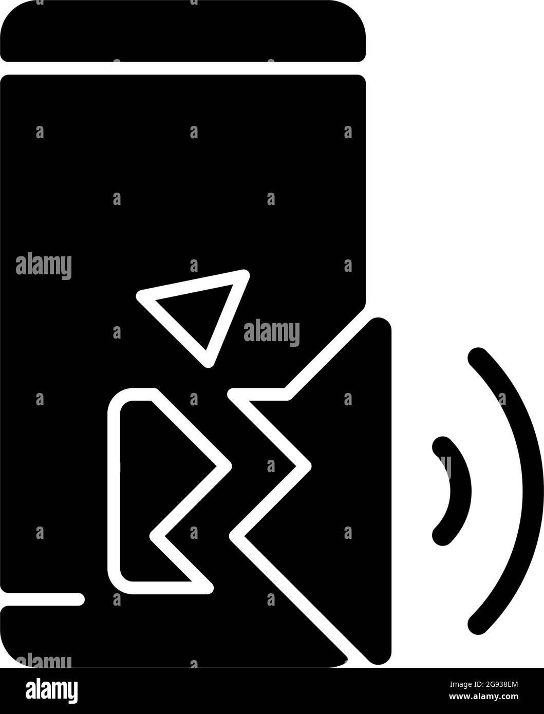 Speaker not working black glyph icon Stock Vector