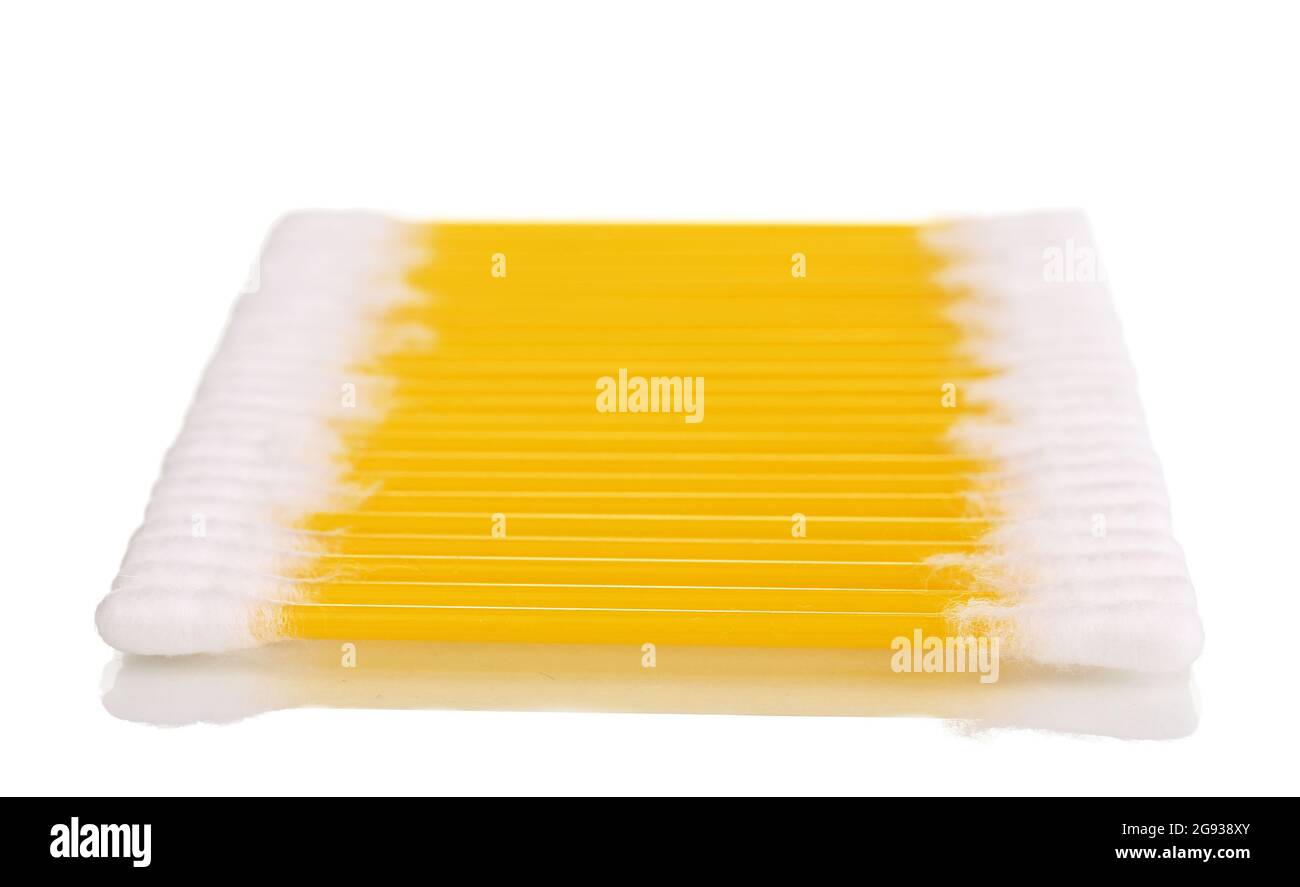 Cotton ear sticks isolated on white Stock Photo Alamy