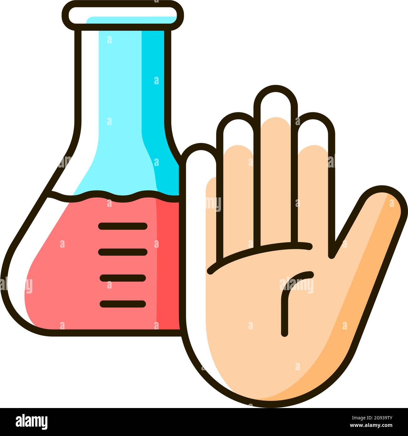 No chemical testing RGB color icon Stock Vector