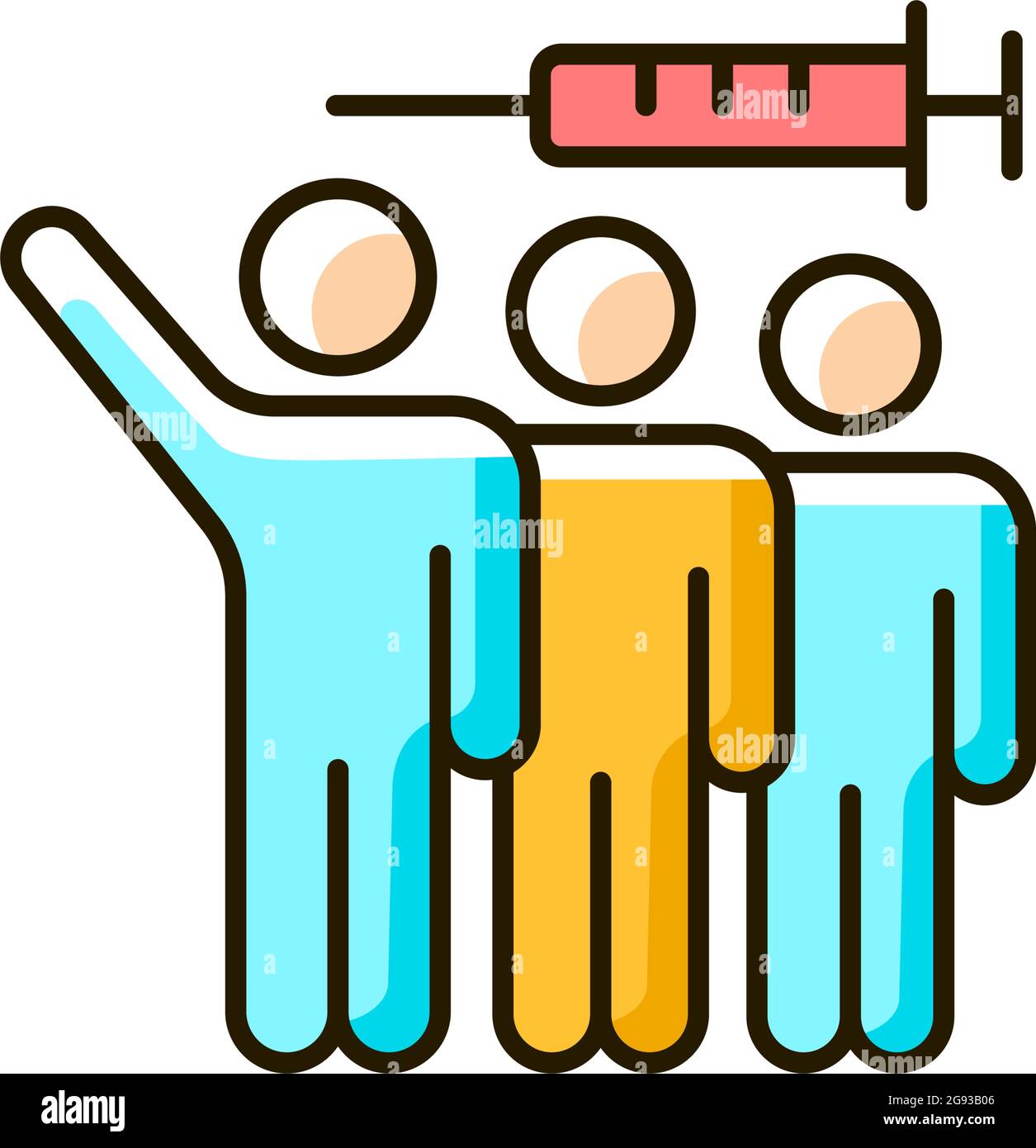 Volunteer testing RGB color icon Stock Vector