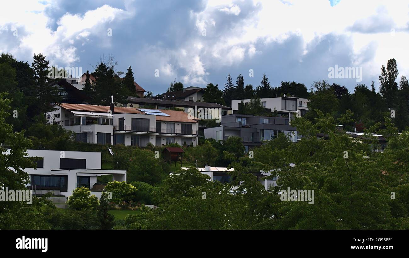 Attractive residential area on the top of a hill in town Esslingen am