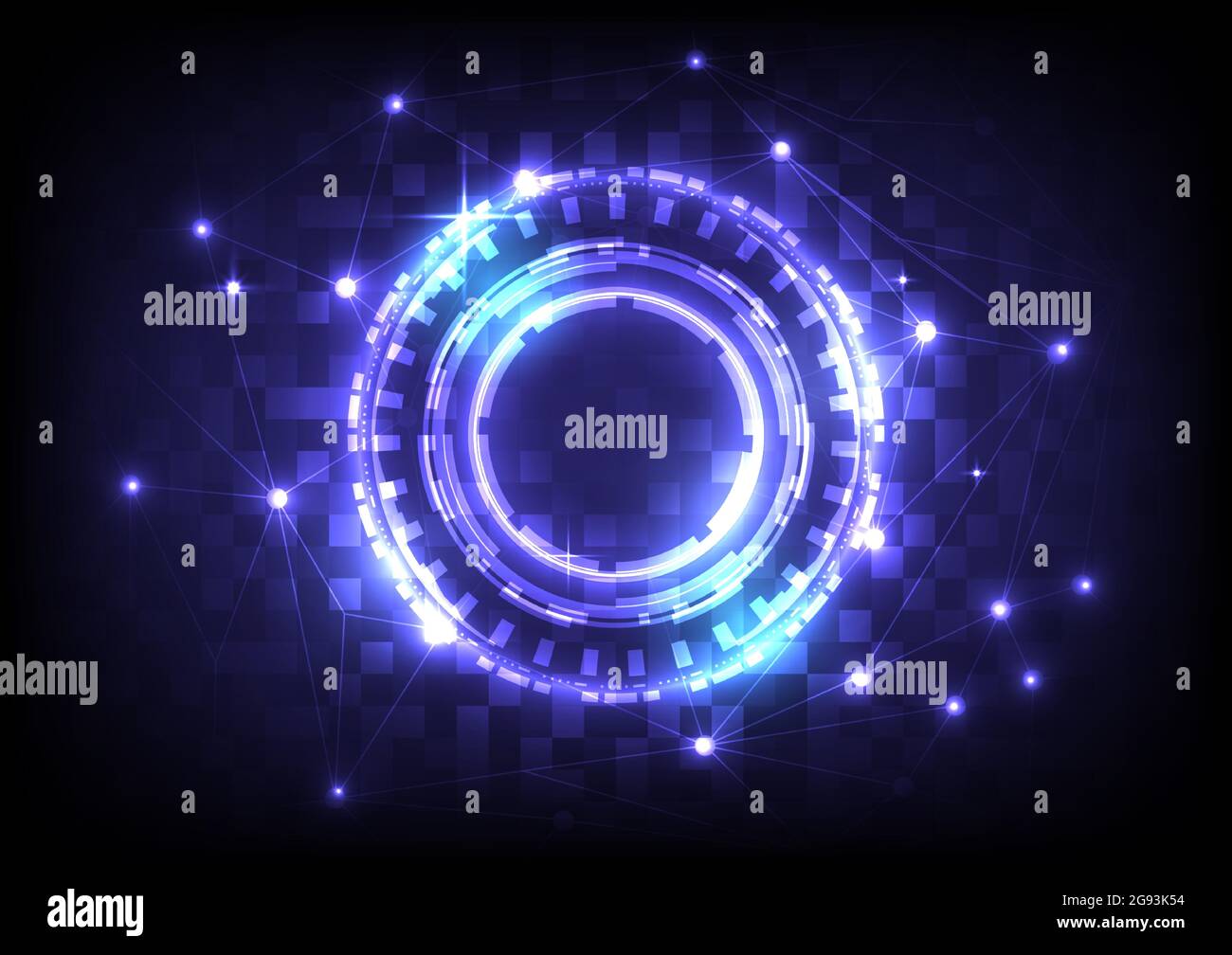 Digital infographic. Abstract hologram hi-tech background. Virtual reality technology electric innovation. Circuit board interface. Futuristic Sci-Fi Stock Vector