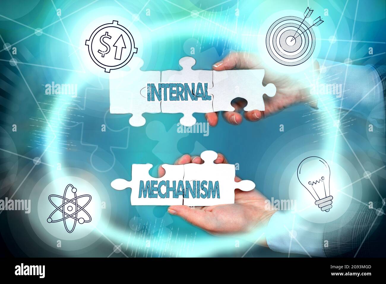 Handwriting text Internal Mechanism. Business idea The foremost sets of