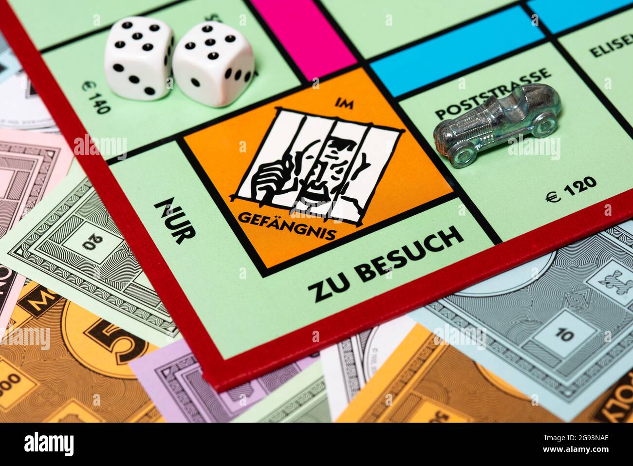 Close up of a German monopoly board game. Stock Photo