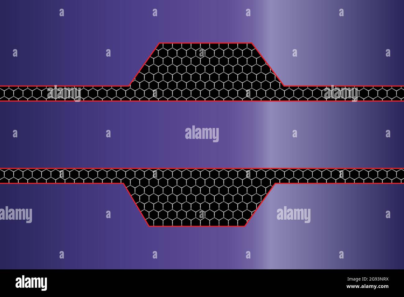 Metal hexagons and blue banner Stock Vector
