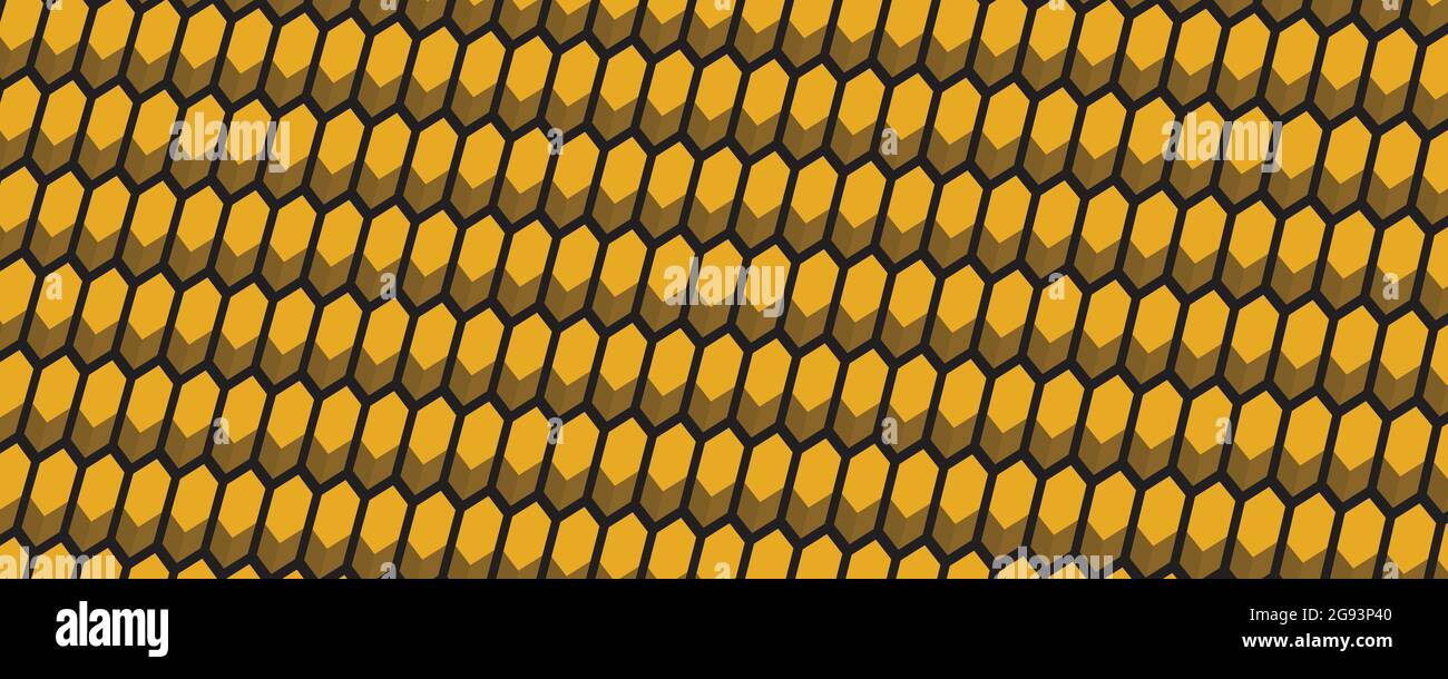 Yellow 3D Hexagon Background Stock Vector