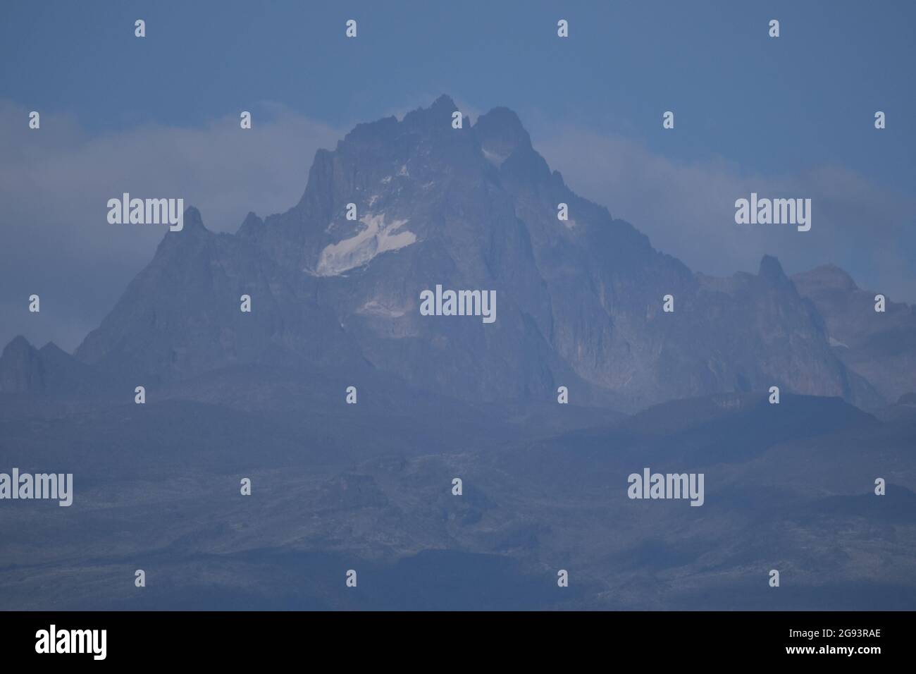 Mt.Kenya, the tallest mountain in Kenya at 5199m above sea level and the 2nd highest peak in Africa. Stock Photo