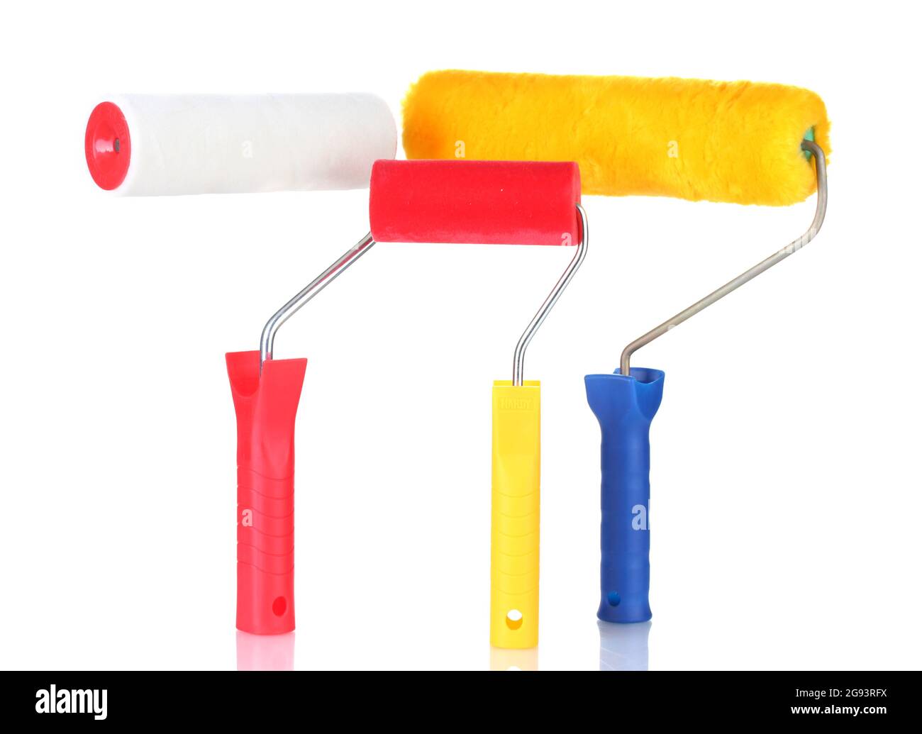 Paint rollers isolated on white Stock Photo Alamy
