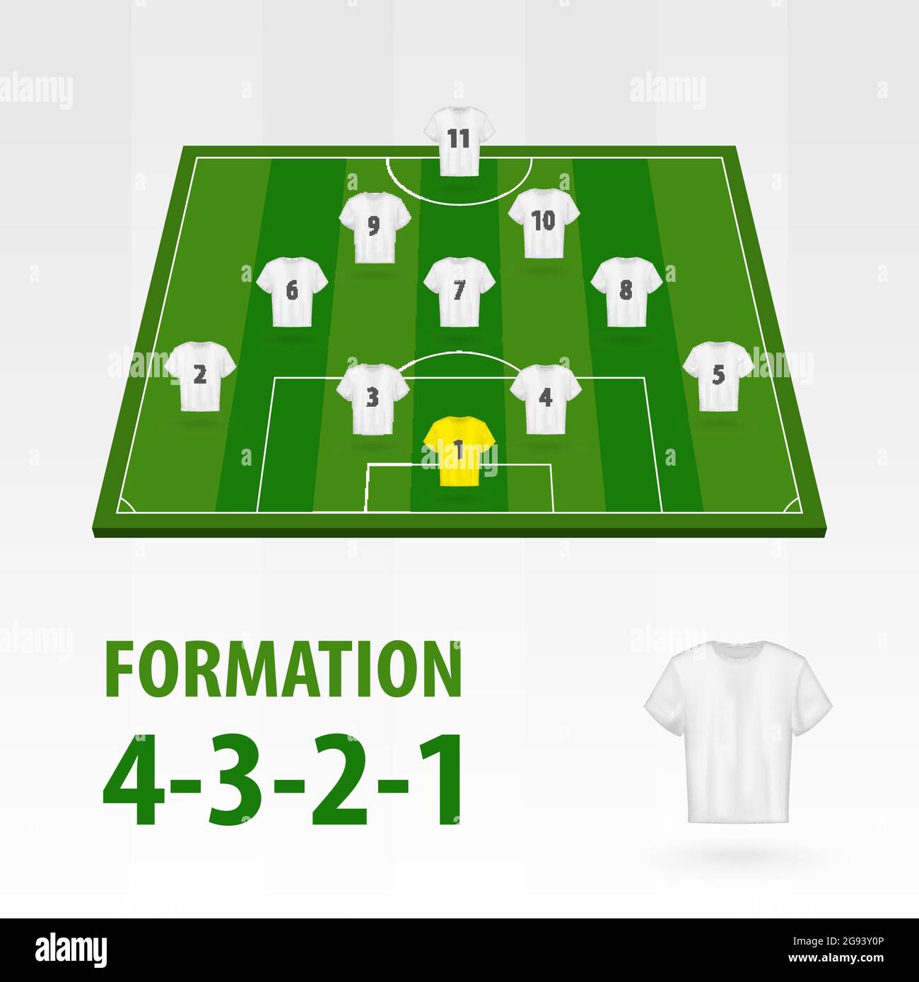 Football Players Lineups Formation 3 5 2 Soccer Half Stadium Stock Vector Image Art Alamy