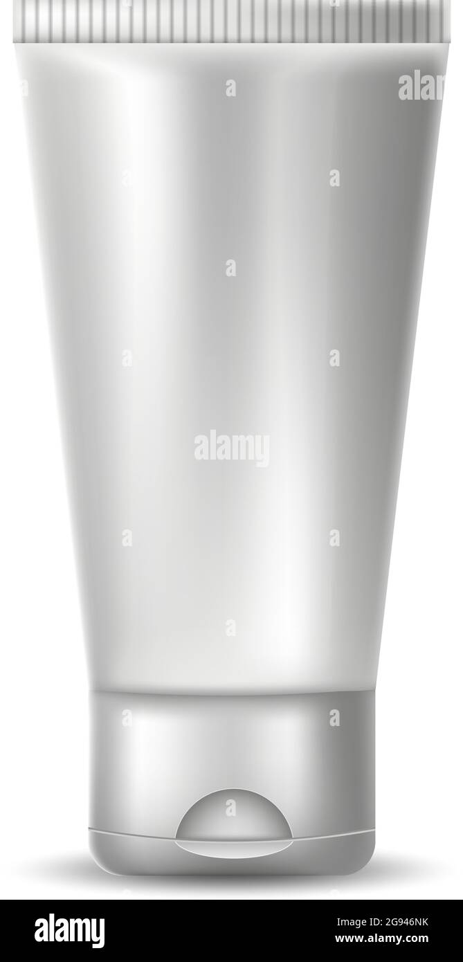 White realistic blank tube for toothpaste, cream, lotion, gel, paint ...