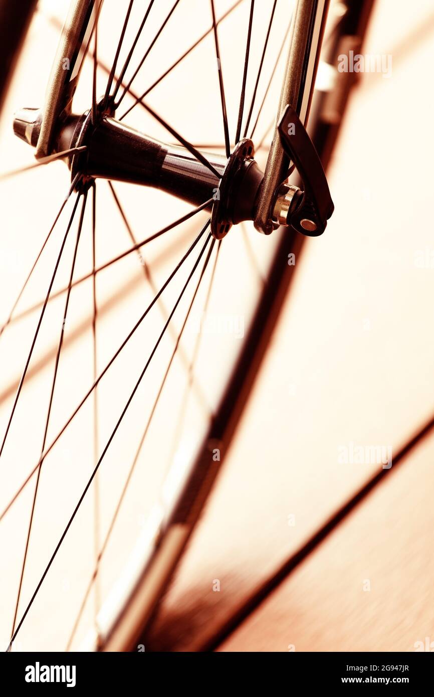 Wheel of bike in vintage style Stock Photo - Alamy