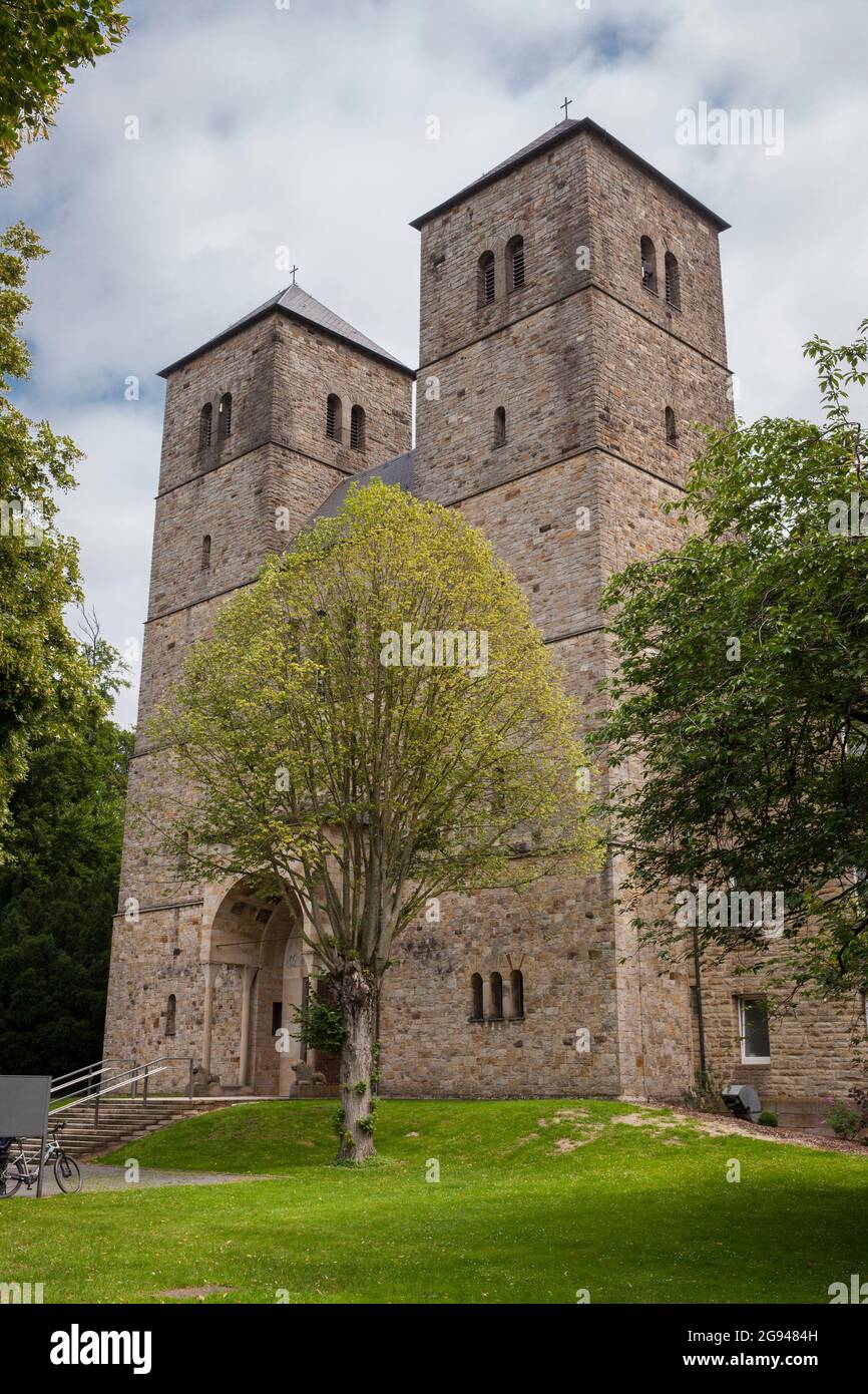 abbey church of the Benedictine Abbey Gerleve in Billerbeck, Muensterland region, North Rhine-Westphalia, Germany.  Abteikirche der Benediktinerabtei Stock Photo