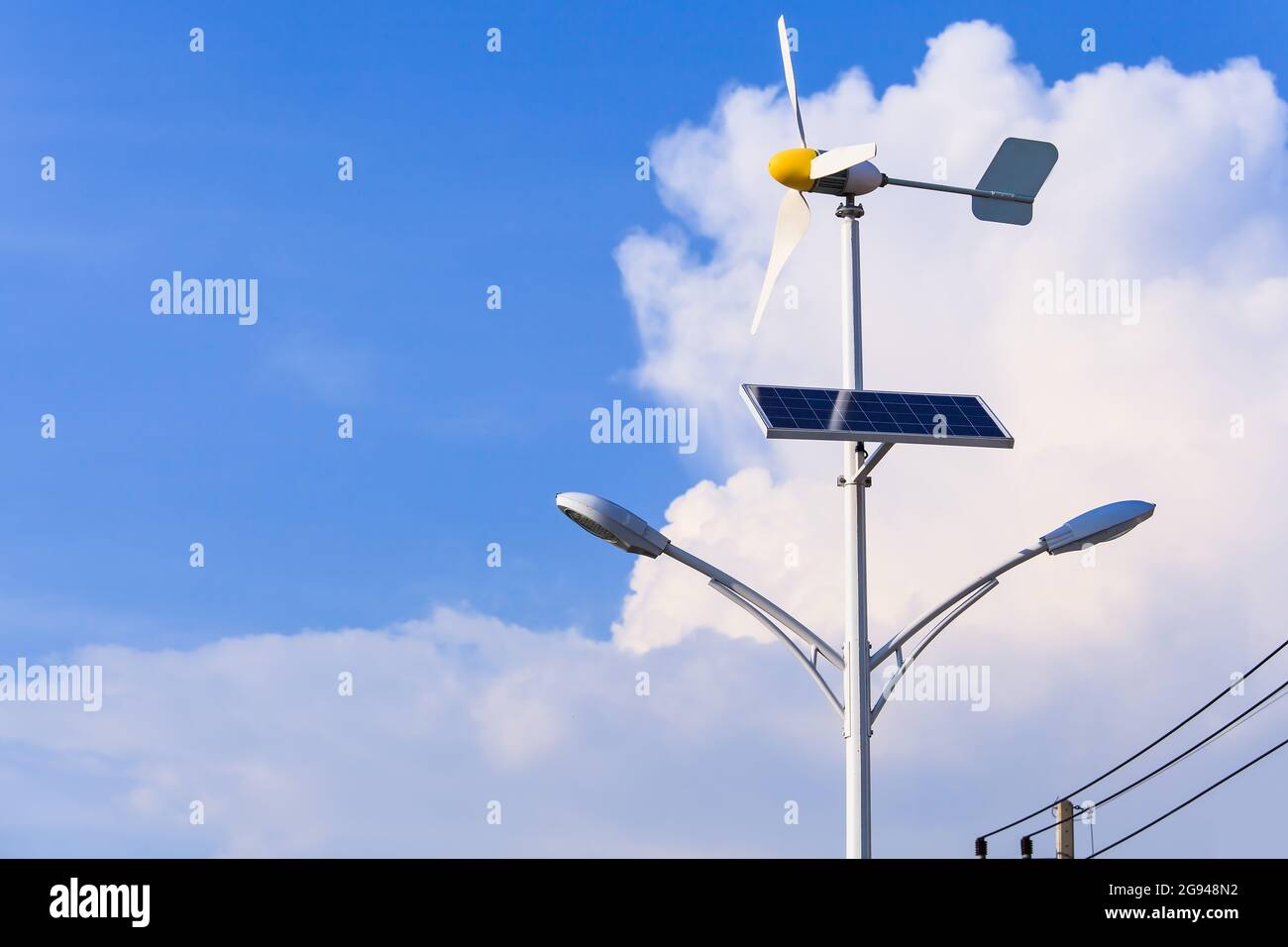 Set of power from natural in blue sky Stock Photo - Alamy