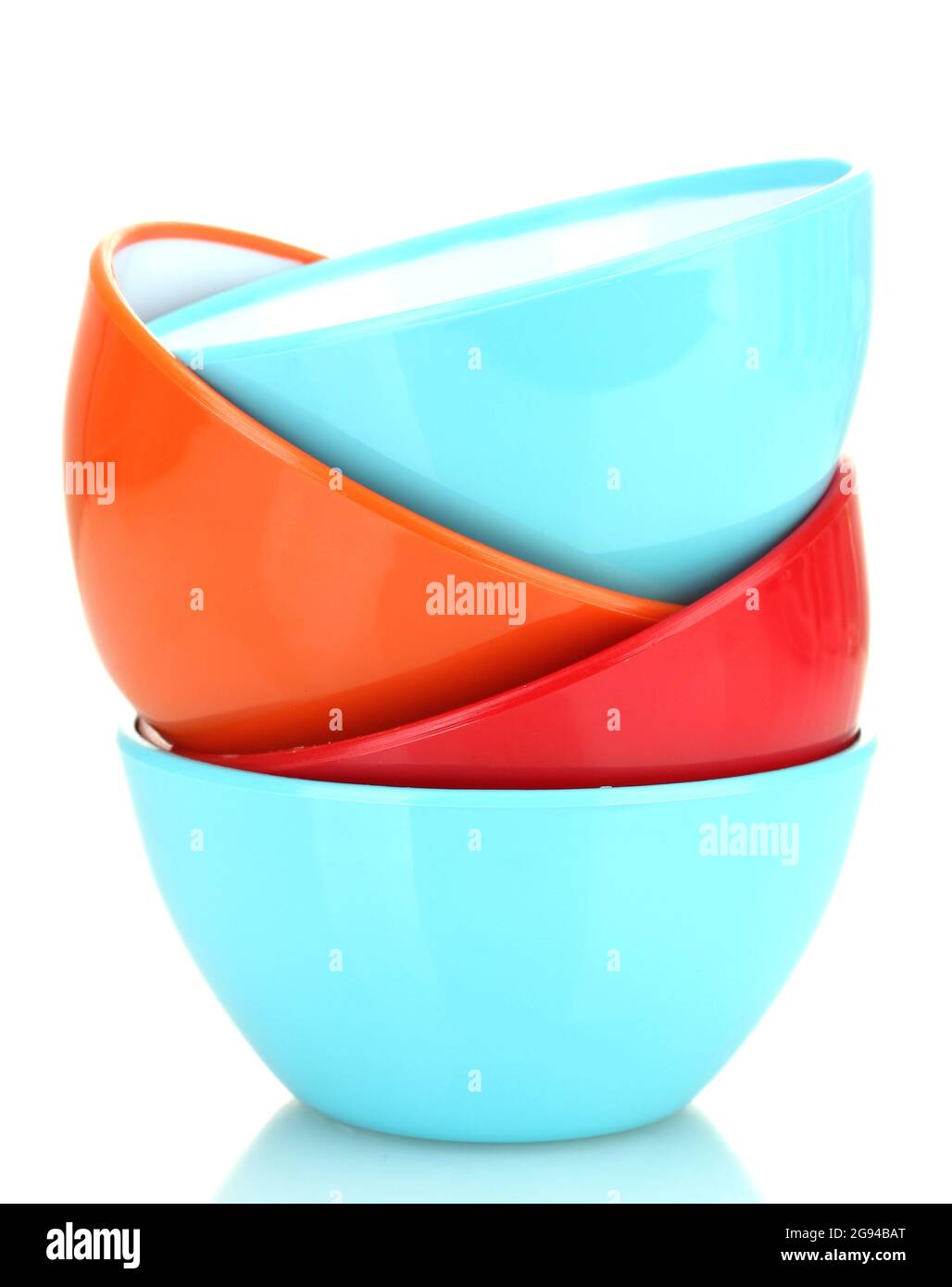 bright empty bowls isolated on white Stock Photo Alamy