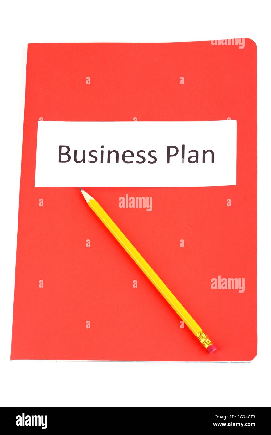 Red folder labeled business Stock Photo Alamy