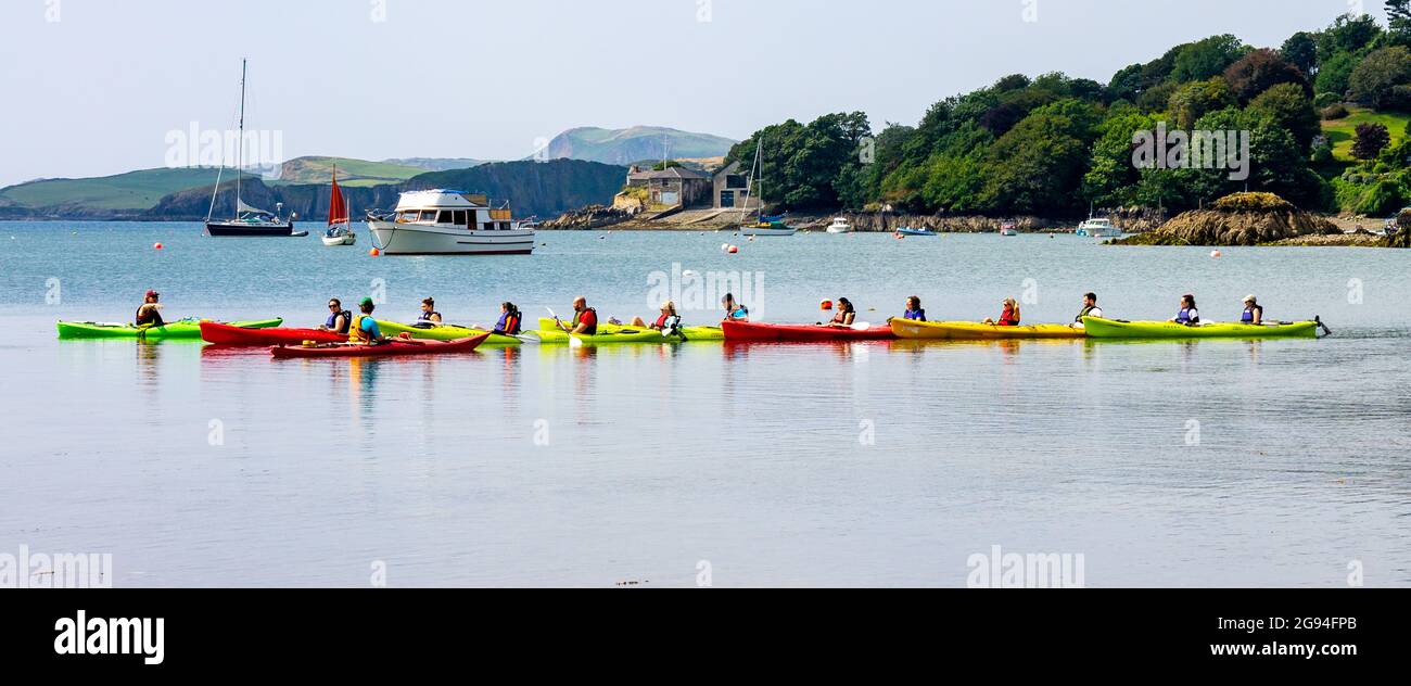 Kayak or canoeing lessons for holiday makers Castlehaven Harbour West Cork  Ireland Stock Photo - Alamy