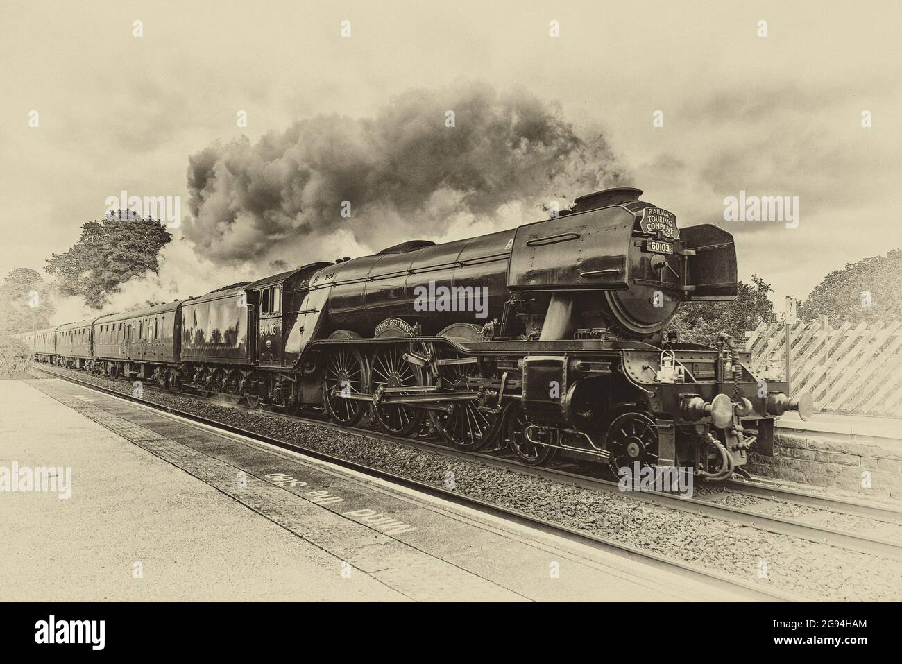 The iconic Flying Scotsman, 60103, preserved steam loco Stock Photo