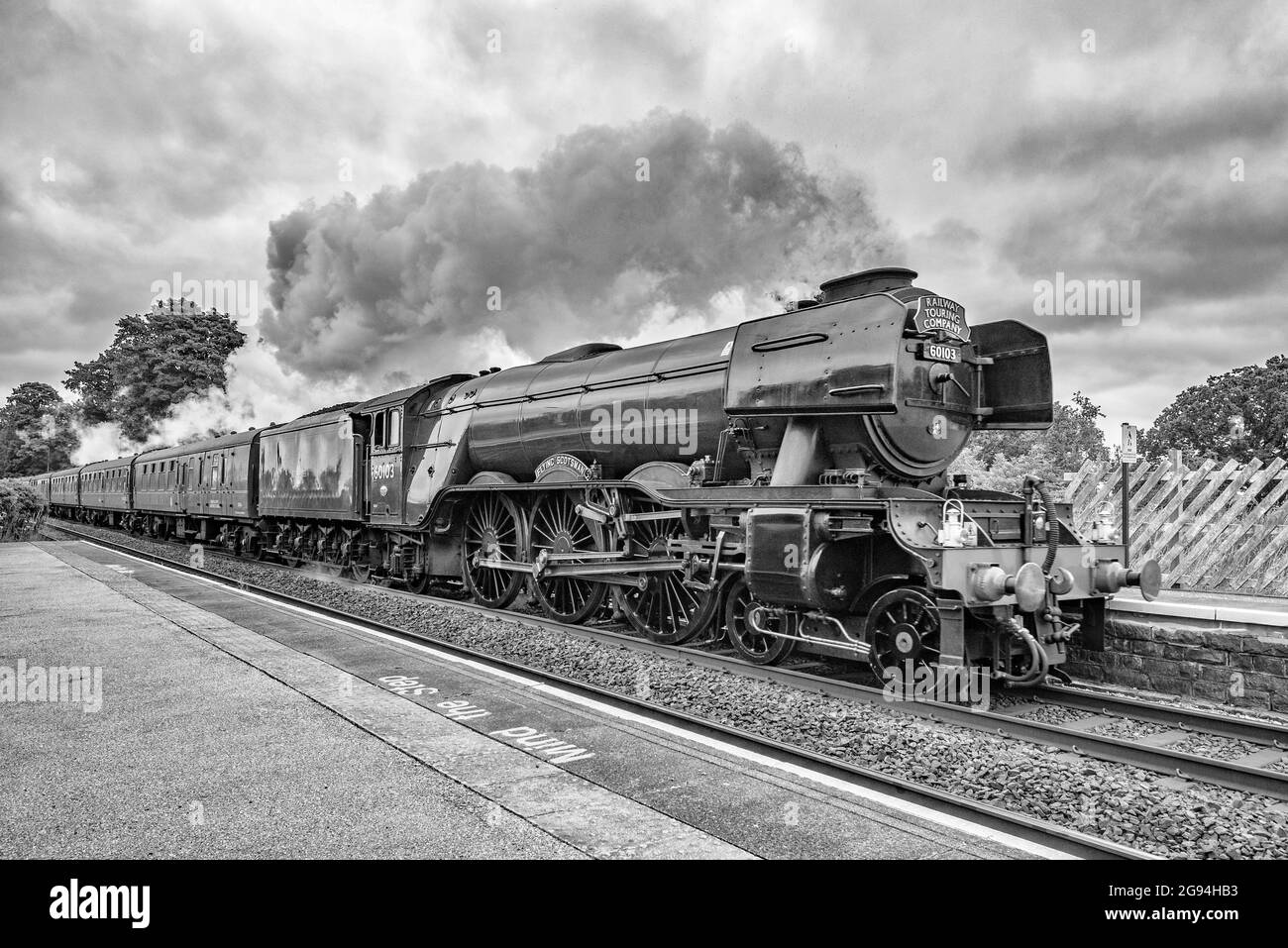 The iconic Flying Scotsman, 60103, preserved steam loco Stock Photo