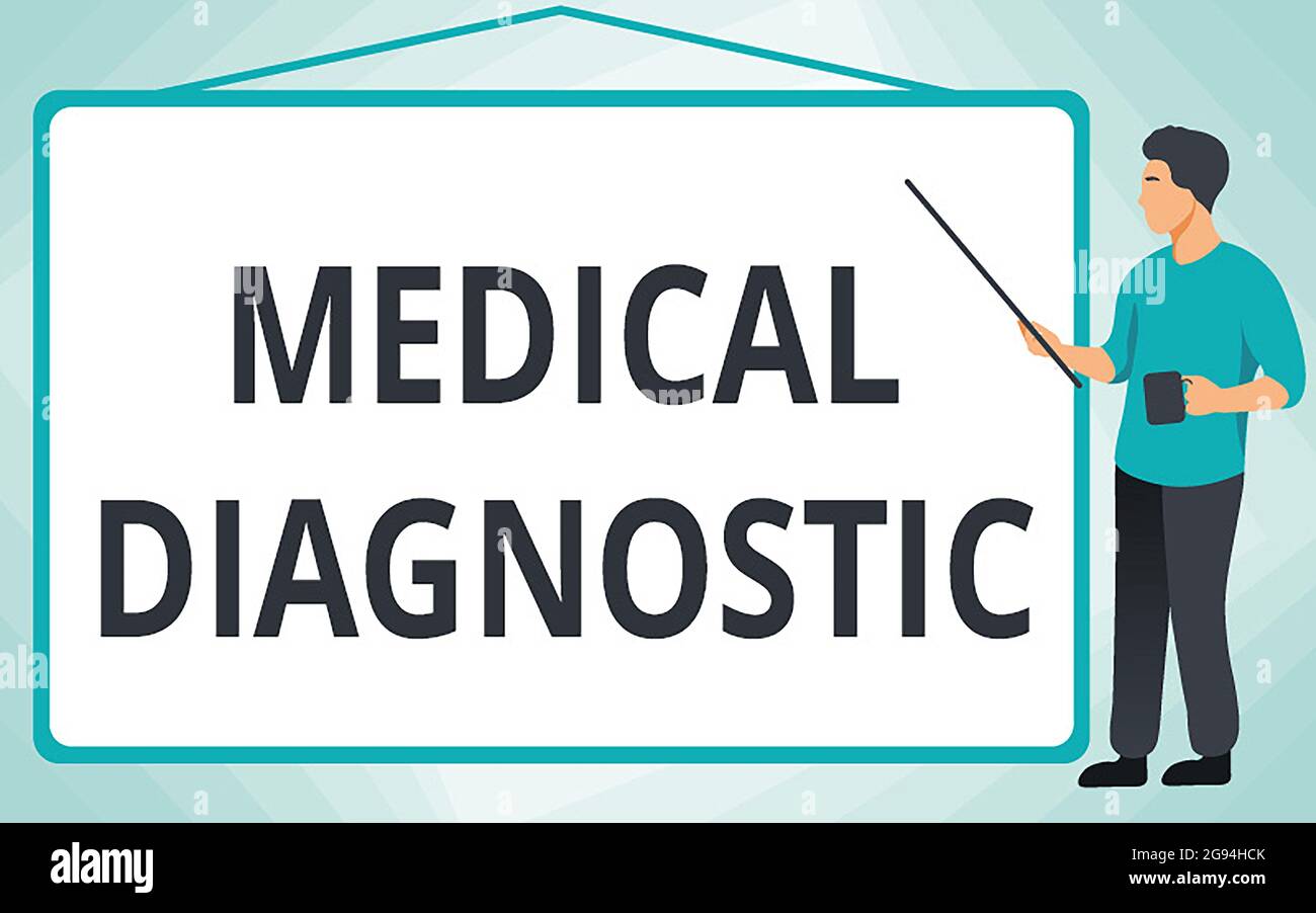 Writing displaying text Medical Diagnostic. Concept meaning detection