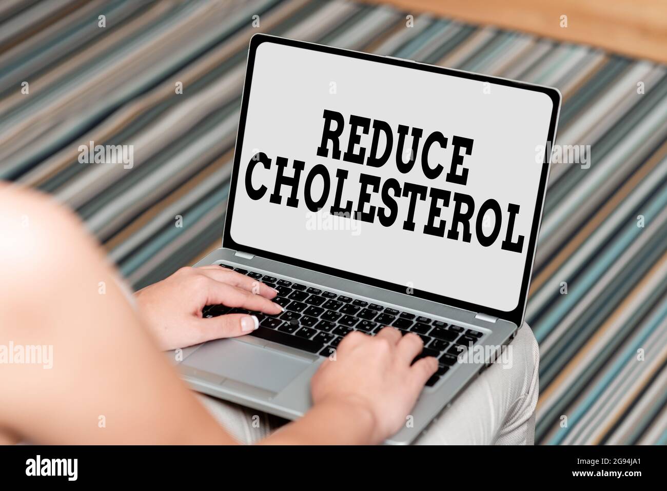 Writing displaying text Reduce Cholesterol. Business approach lessen the intake of saturated fats in the diet Voice And Video Calling Capabilities Stock Photo