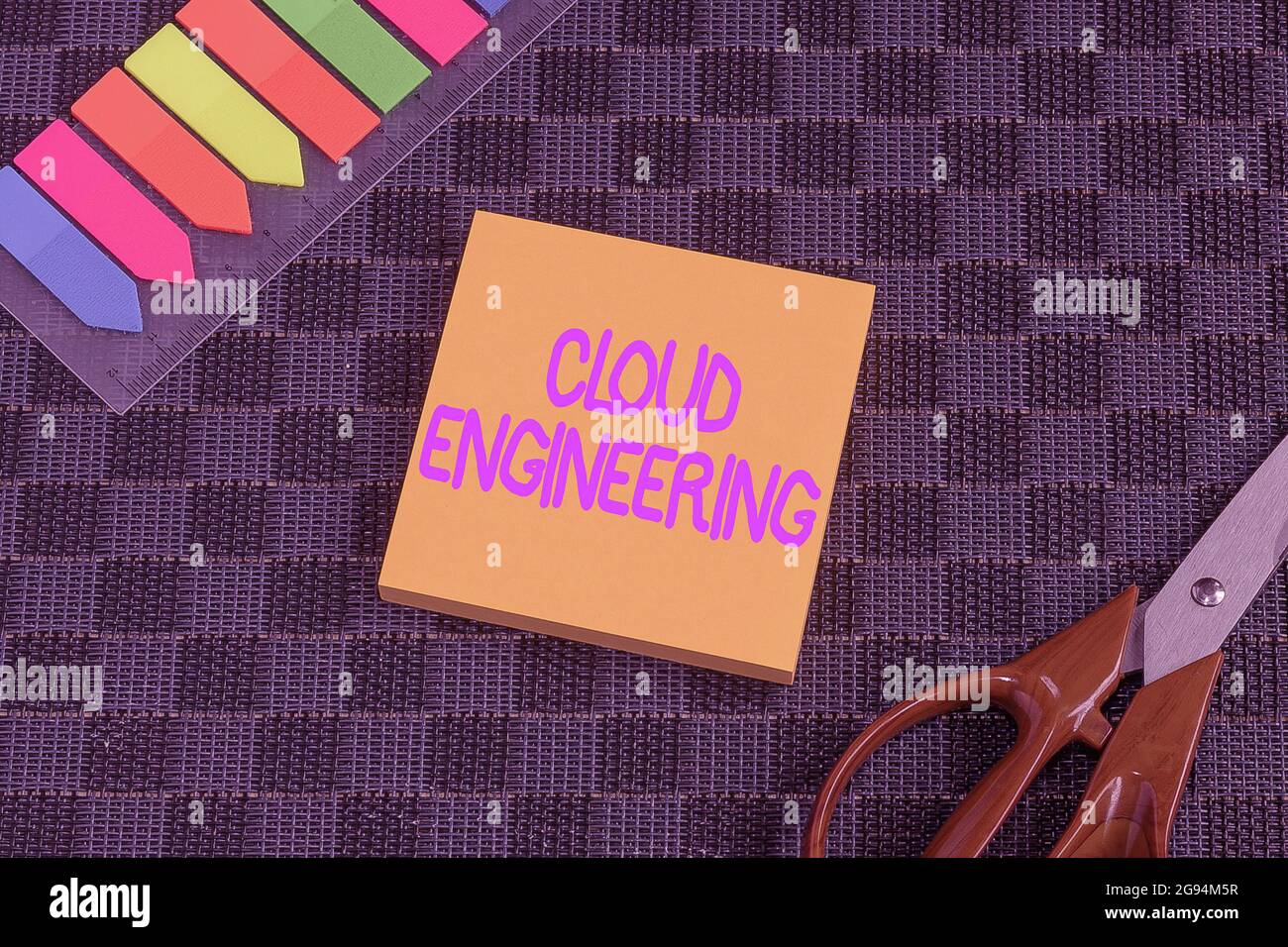 Text caption presenting Cloud Engineering. Internet Concept application of engineering disciplines to cloud computing Multiple Assorted Collection Stock Photo