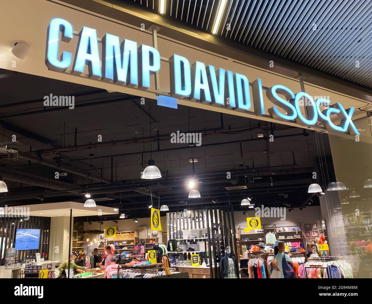 Monchengeldbach, Germany - July 24. 2021: View on store entrance with logo  lettering of camp david soccx in german shopping mall Stock Photo - Alamy