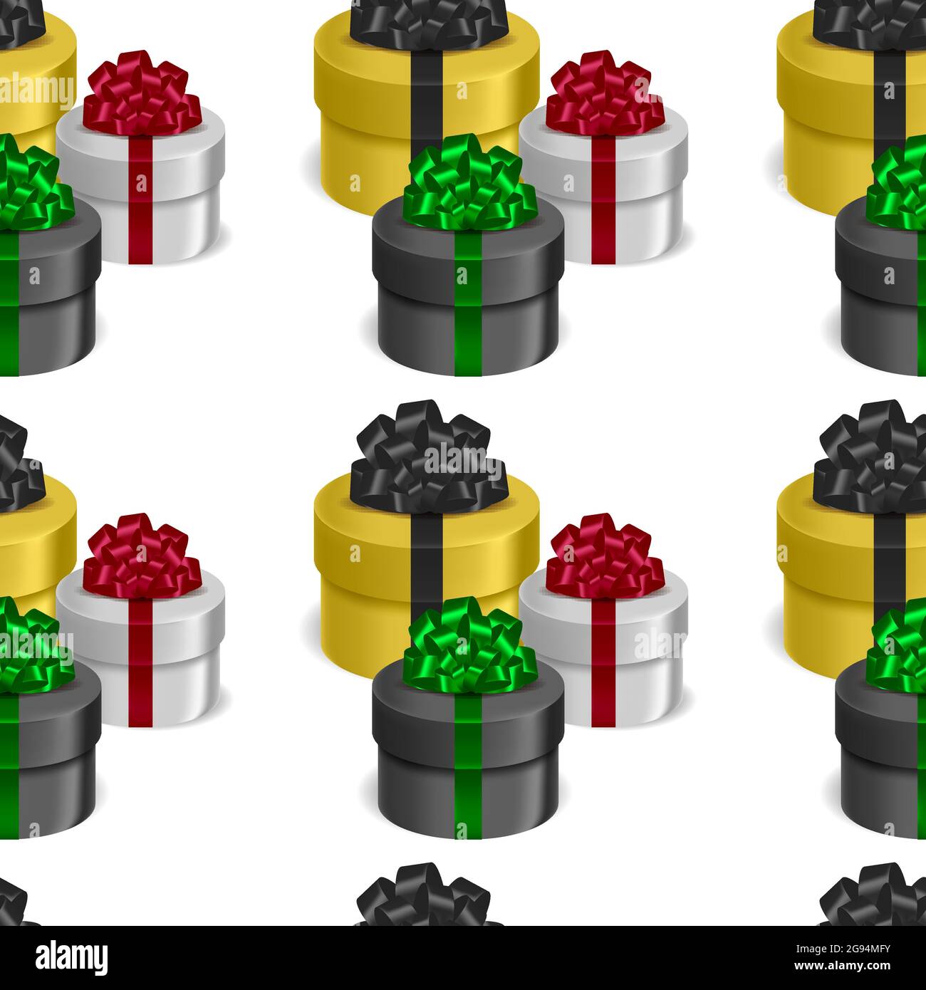 Vector seamless pattern of boxes with gifts. Used for wallpapers