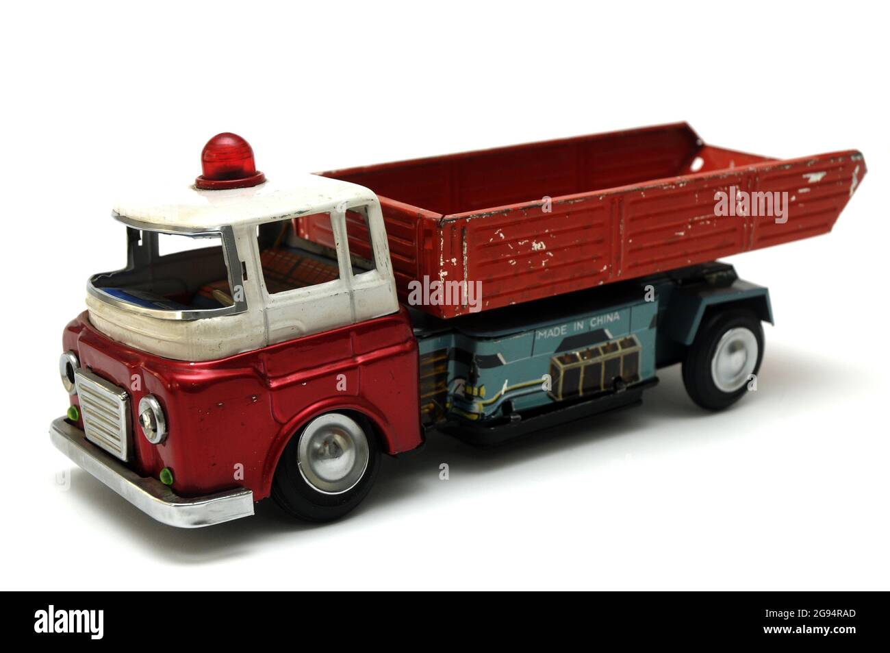old tin truck toy lithographed, made in China Stock Photo
