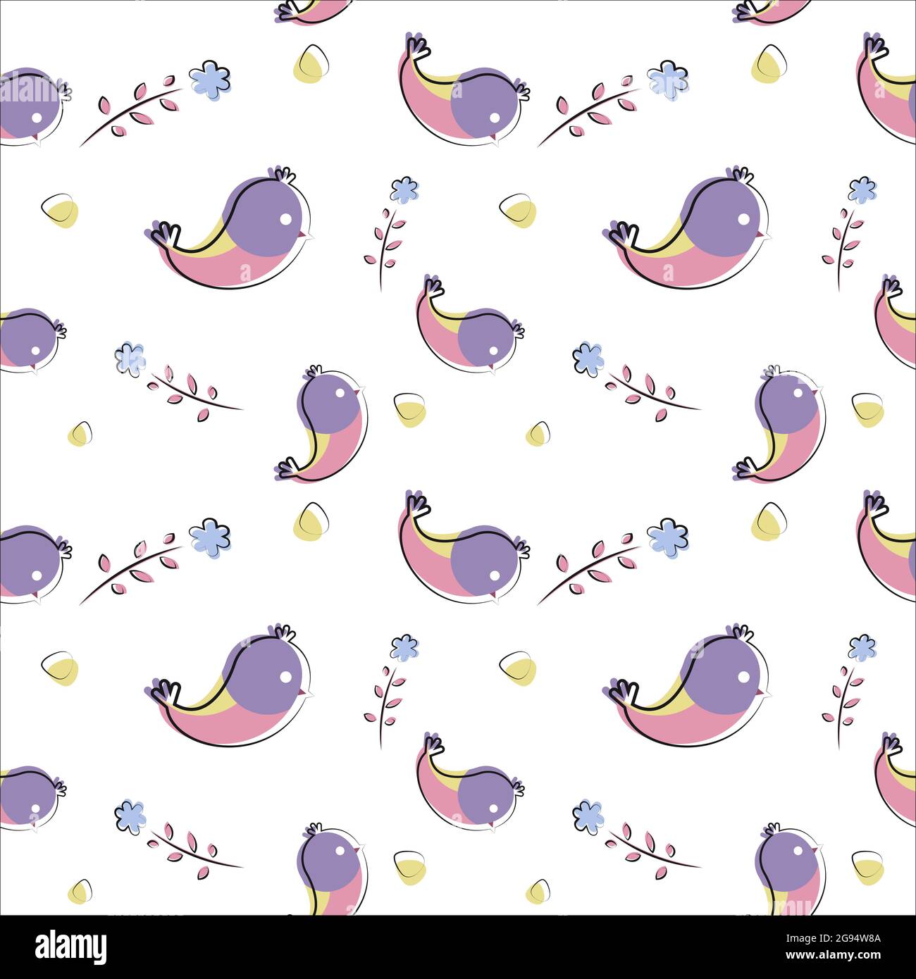 Vector seamless pattern of plane elements. Romance, love and wedding Stock Vector