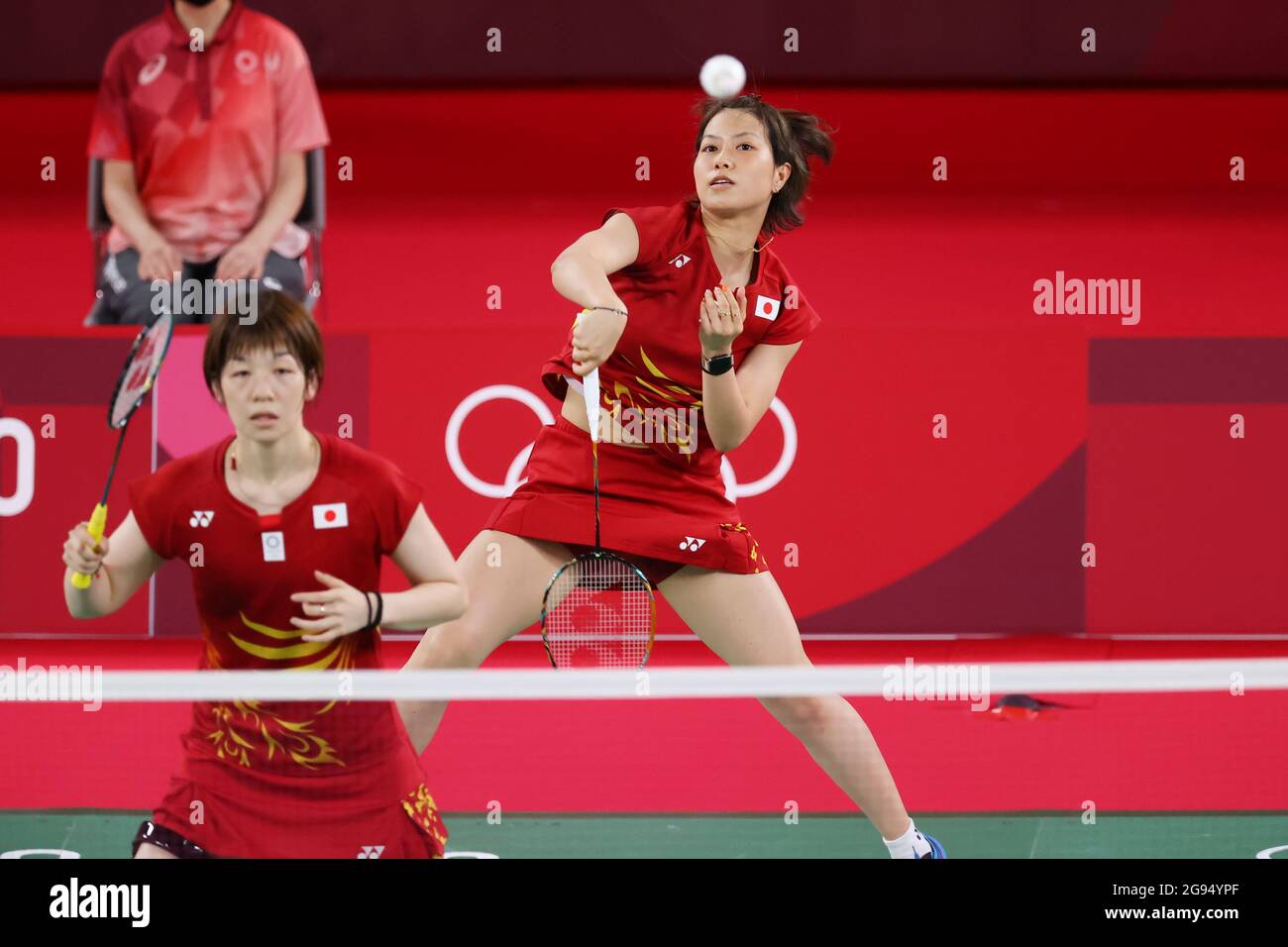Tokyo, Japan. 24th July, 2021. Yuki Fukushima & Sayaka Hirota (JPN)  Badminton : Women's Doubles Group Play during the Tokyo 2020 Olympic Games  at the Musashino Forest Sport Plaza in Tokyo, Japan .