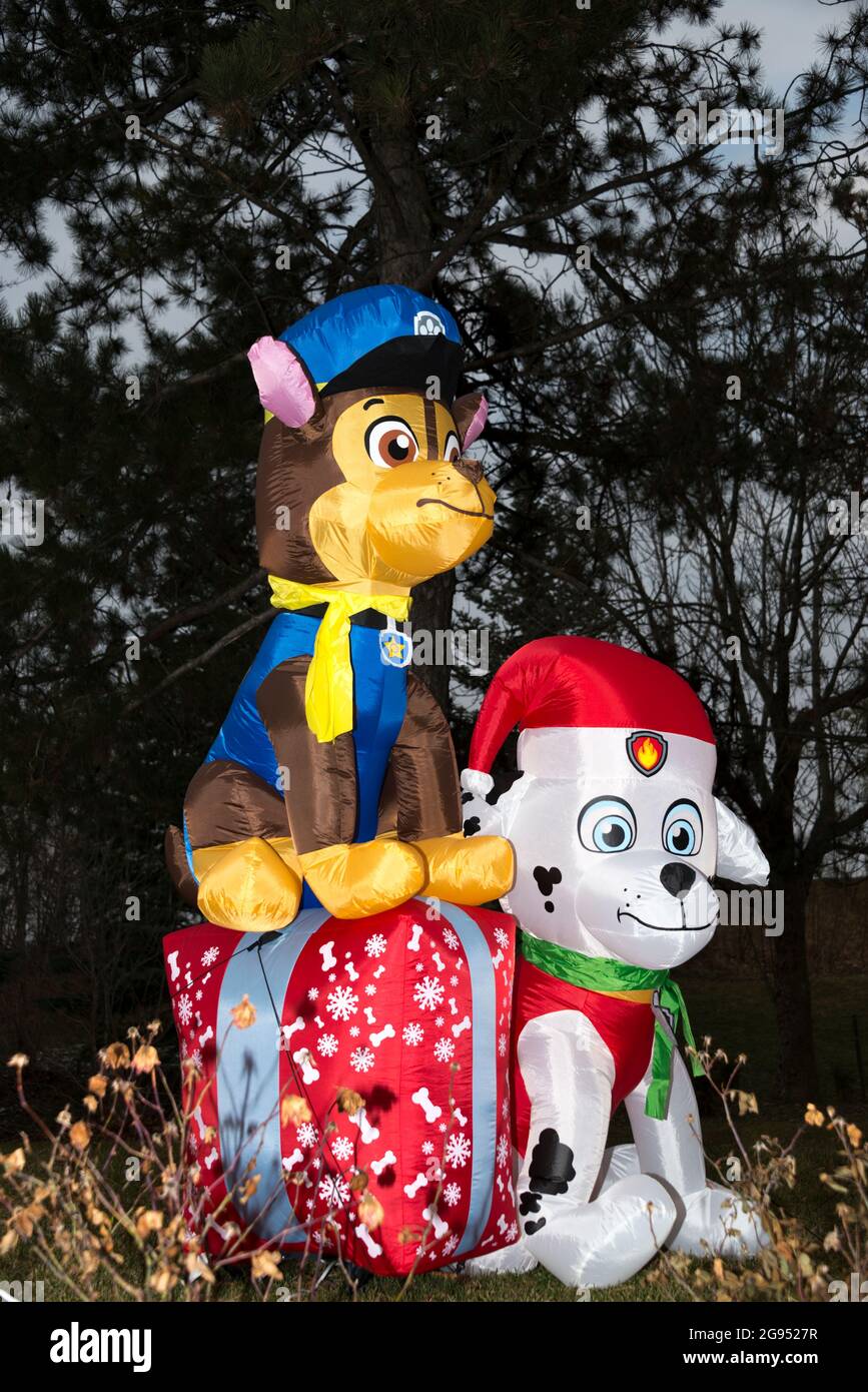 Chase and Marshall Paw Patrol Christmas decoration Stock Photo