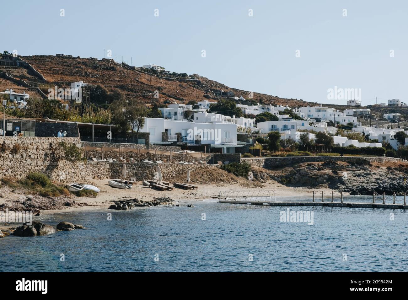 Agios Ioannis, Greece - September 24, 2019: View of small Agios Ioannis  beach, a beach named after a small chapel standing above it, looking out to  th Stock Photo - Alamy