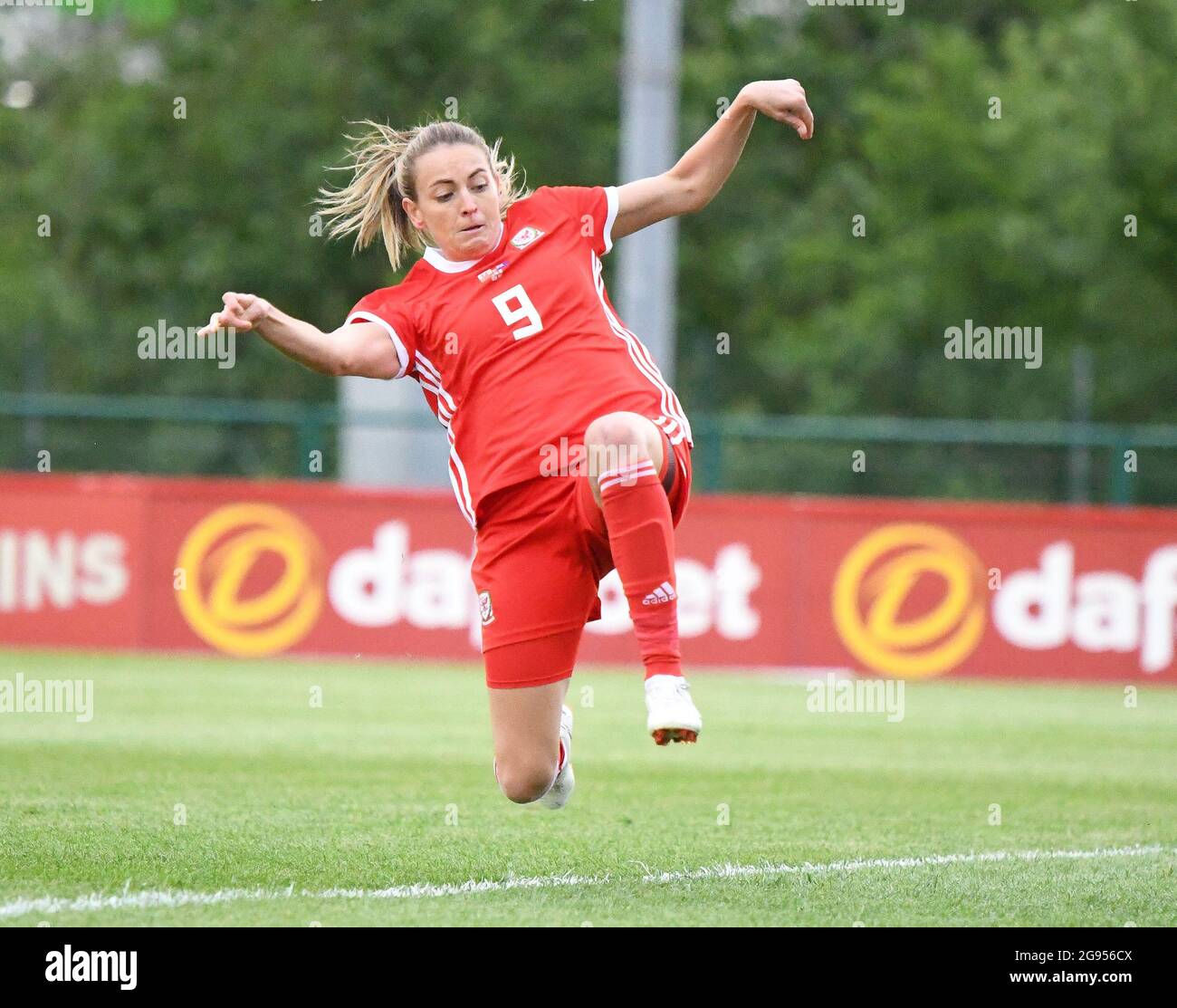 Cardiff, Wales. 4 June, 2019. Kayleigh Green of Wales Women in action during the Women's International Friendly match between Wales Women and New Zealand Women at Cardiff International Sports Campus, Cardiff, Wales on 4 June, 2019. Credit: Duncan Thomas/Majestic Media. Stock Photo