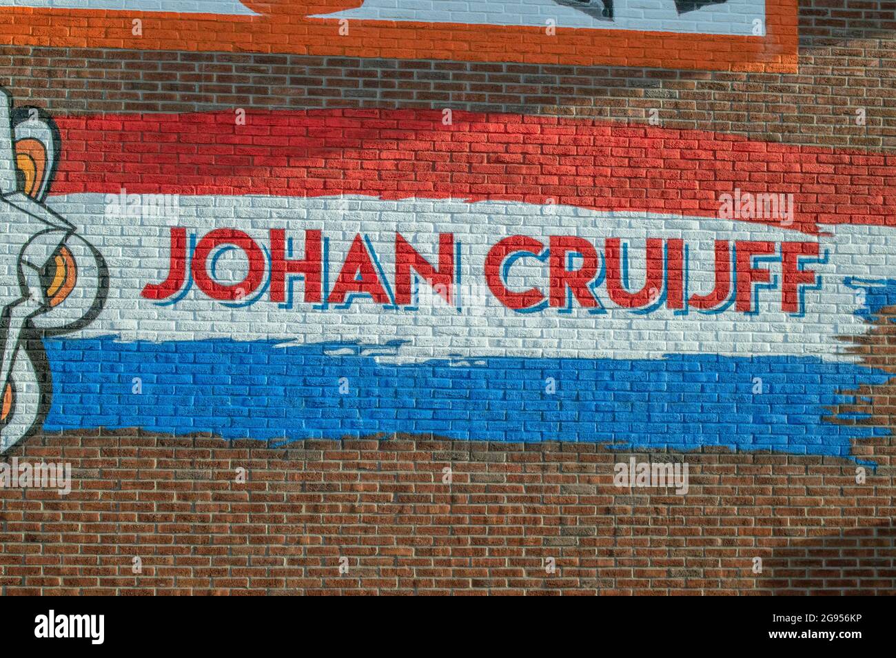 Detail Painting Johan Cruijff Painting At Amsterdam The Netherlands 13-10-2018 Stock Photo