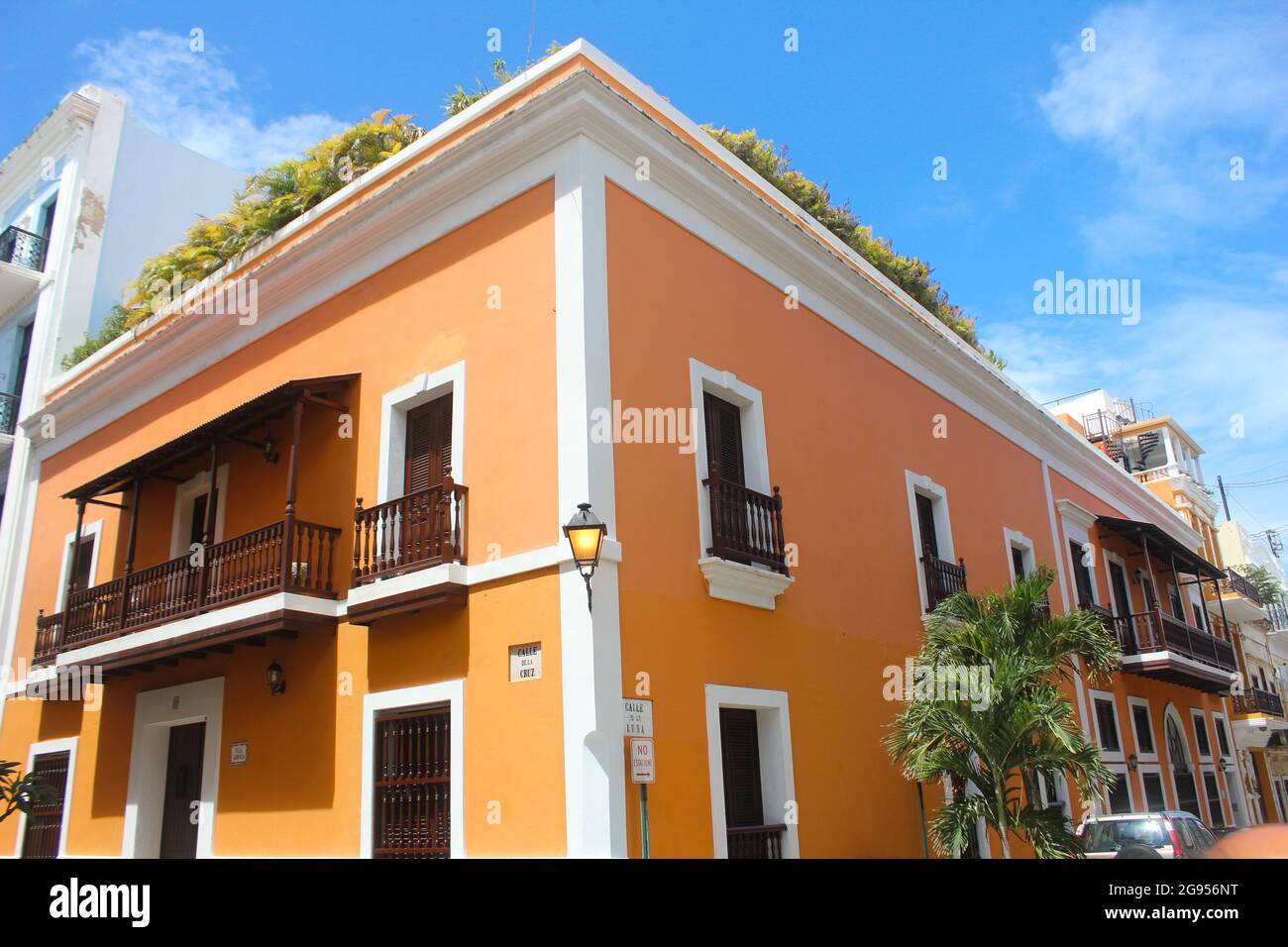Colorful houses line a street in Old San Juan, Puerto Rico Stock Photo ...