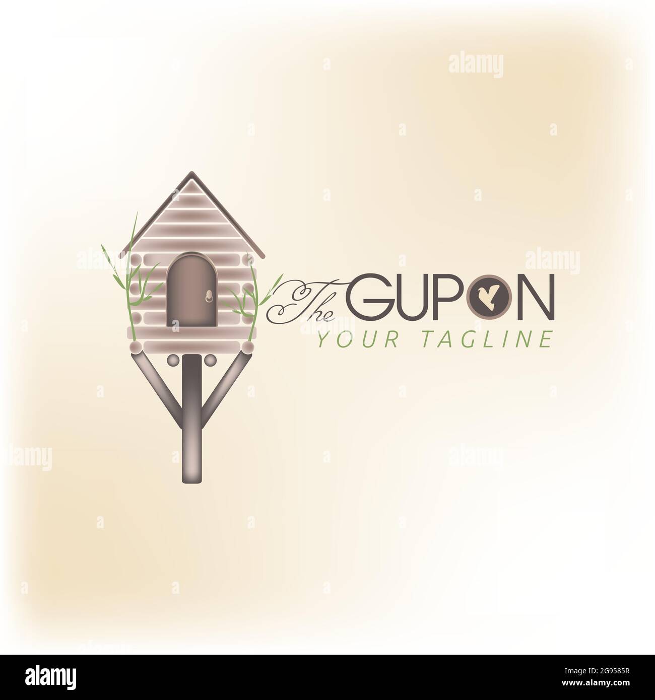 Wooden bird house logo icon illustration style, Bird House Logo design