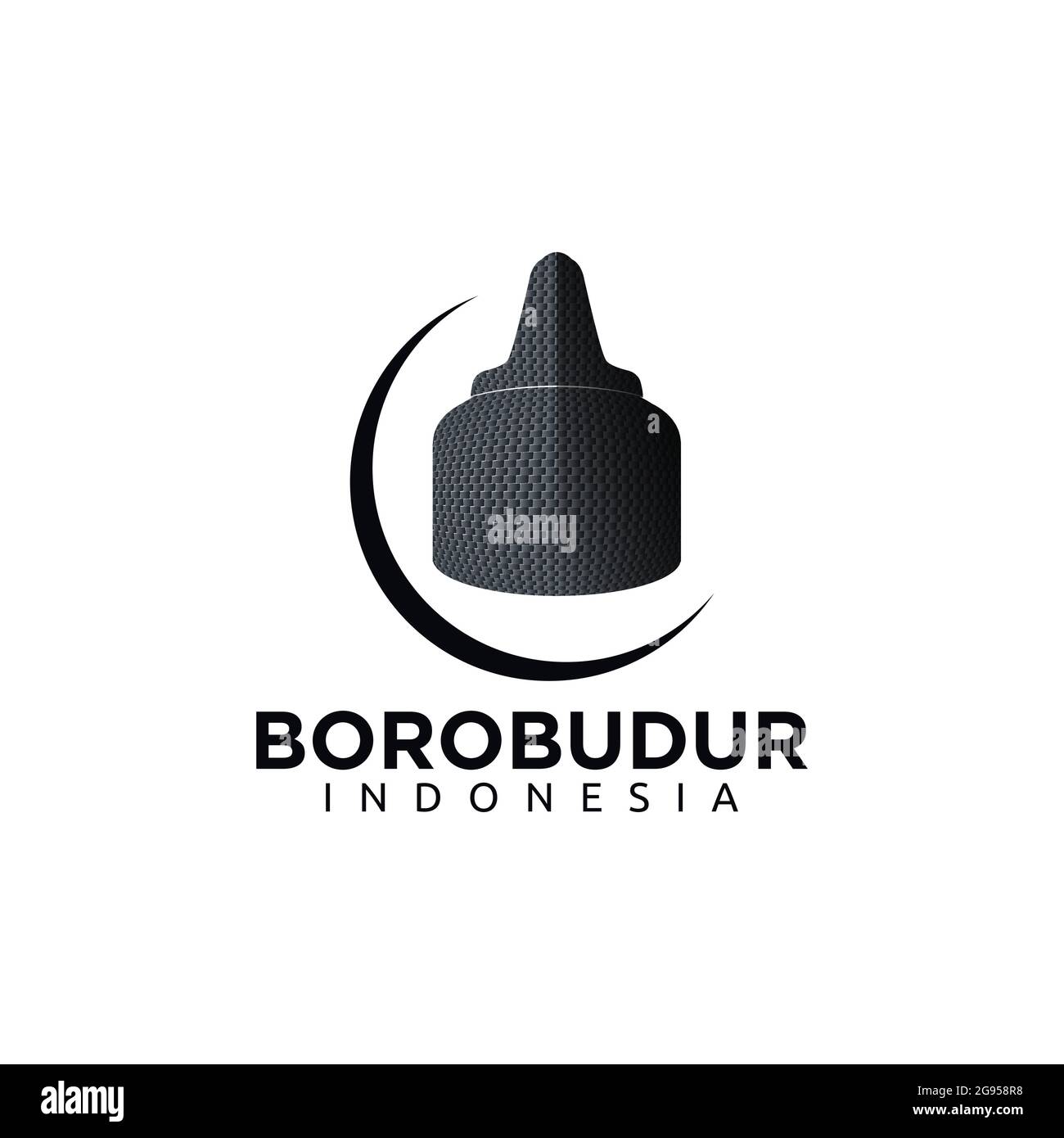 Borobudur Temple Stupa Silhouette icon template logo vector inspiration  Stock Vector Image \u0026 Art - Alamy, image size:1300x1390