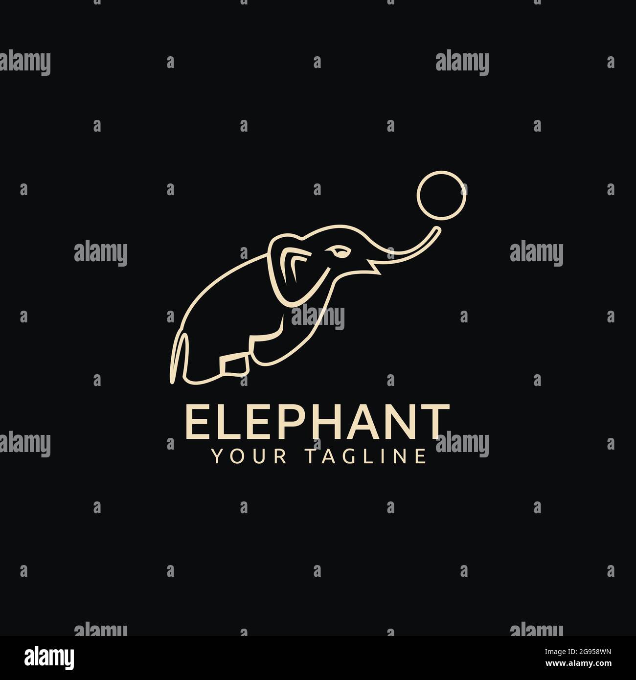 Silhouette of Elephant Icon Vector Inspiration Stock Vector