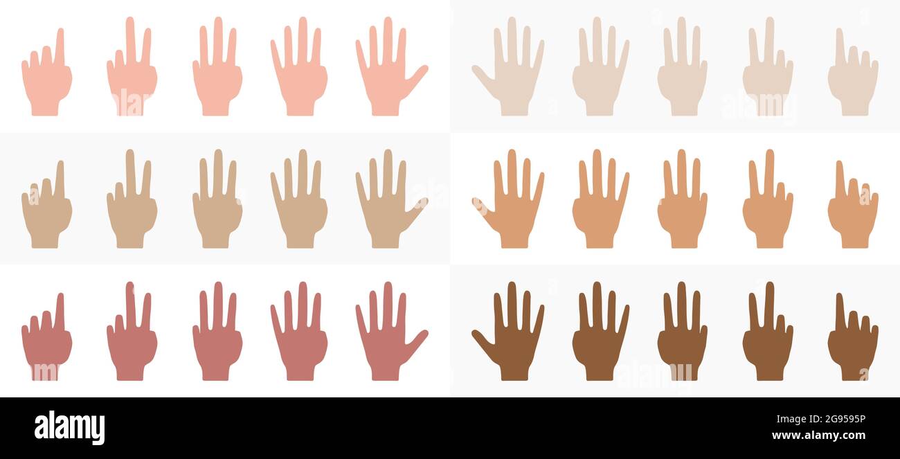Two fingers dark skin Stock Vector Images - Alamy