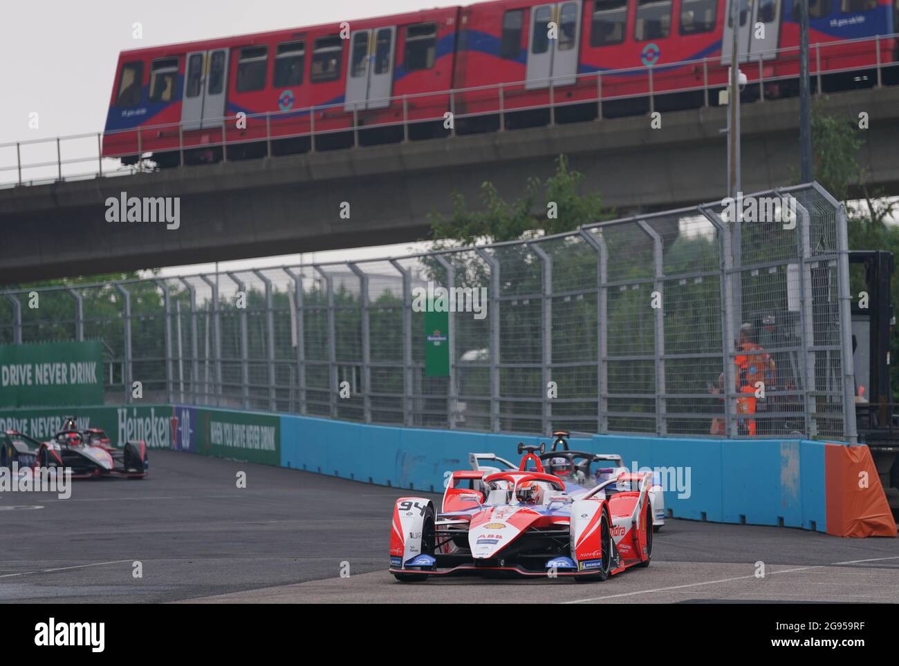 Mahindra Racing driver Alex Lynn during the Heineken London E-Prix at ...