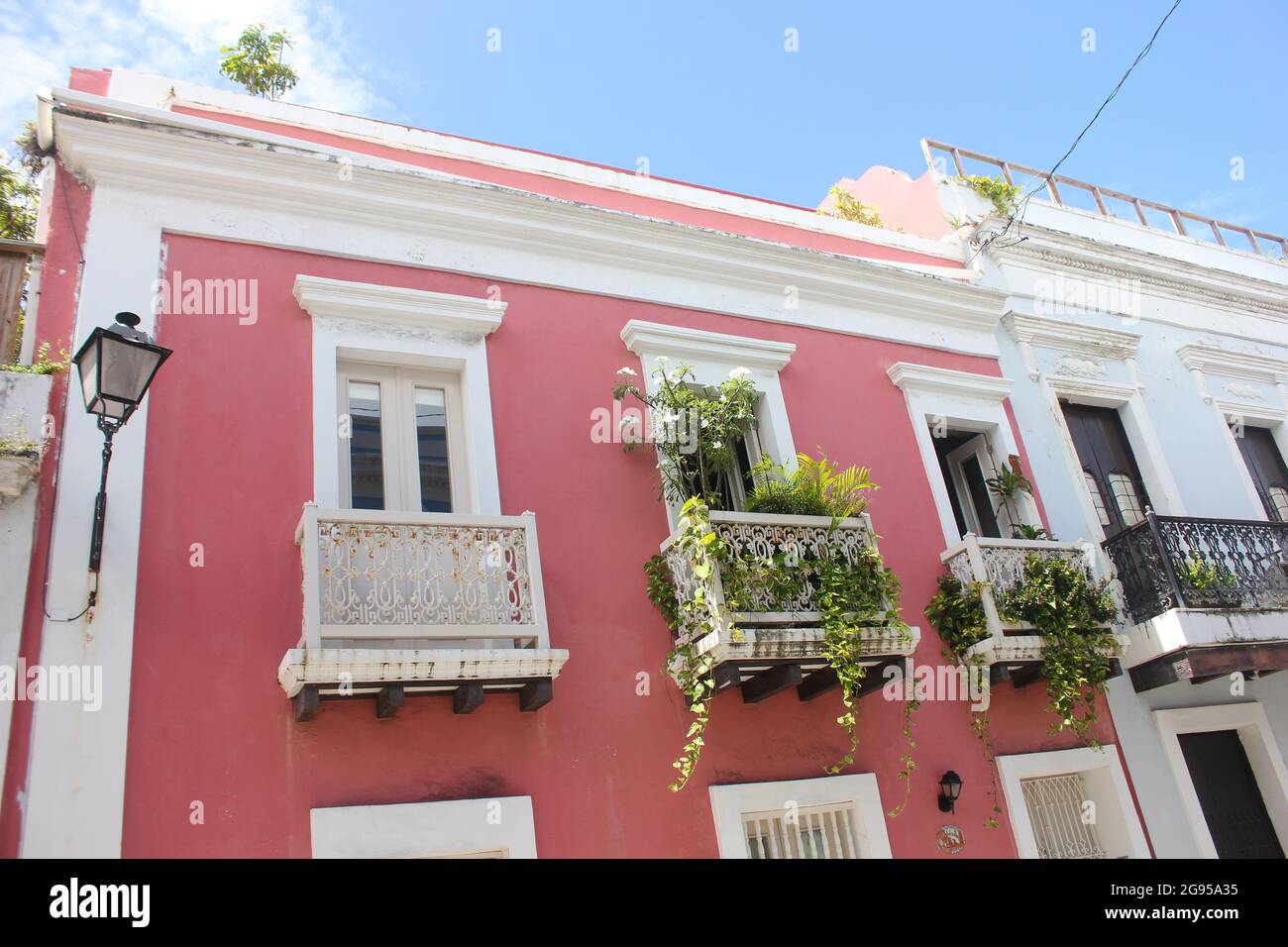 Colorful houses line a street in Old San Juan, Puerto Rico Stock Photo ...
