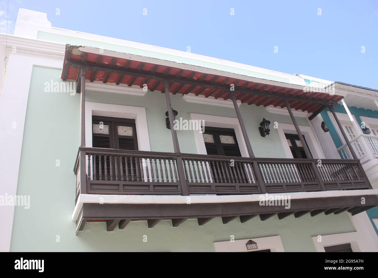 Colorful houses line a street in Old San Juan, Puerto Rico Stock Photo ...