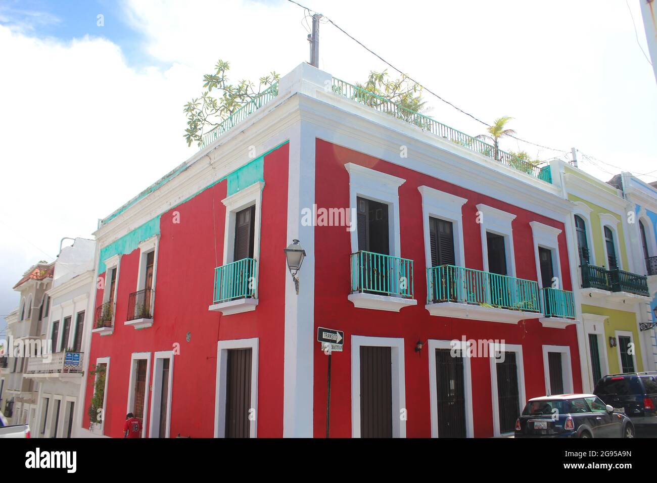 Colorful houses line a street in Old San Juan, Puerto Rico Stock Photo ...