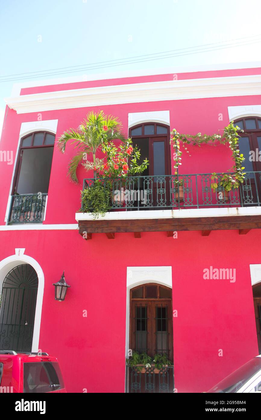 Colorful houses line a street in Old San Juan, Puerto Rico Stock Photo ...