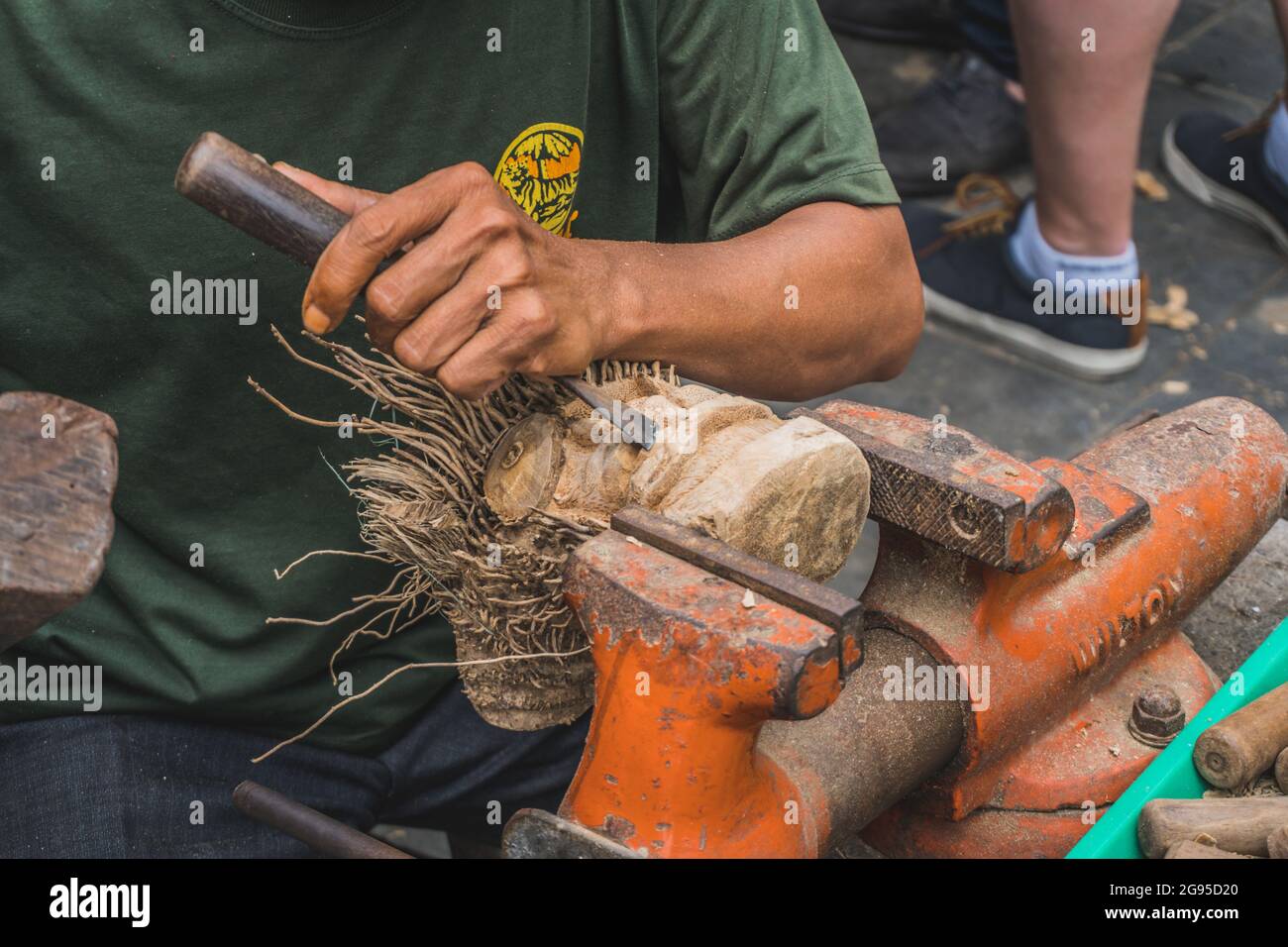 Wood carving made by a guy in Hoi An Vietnam. Hoi An (Hoi an), Vietnam
