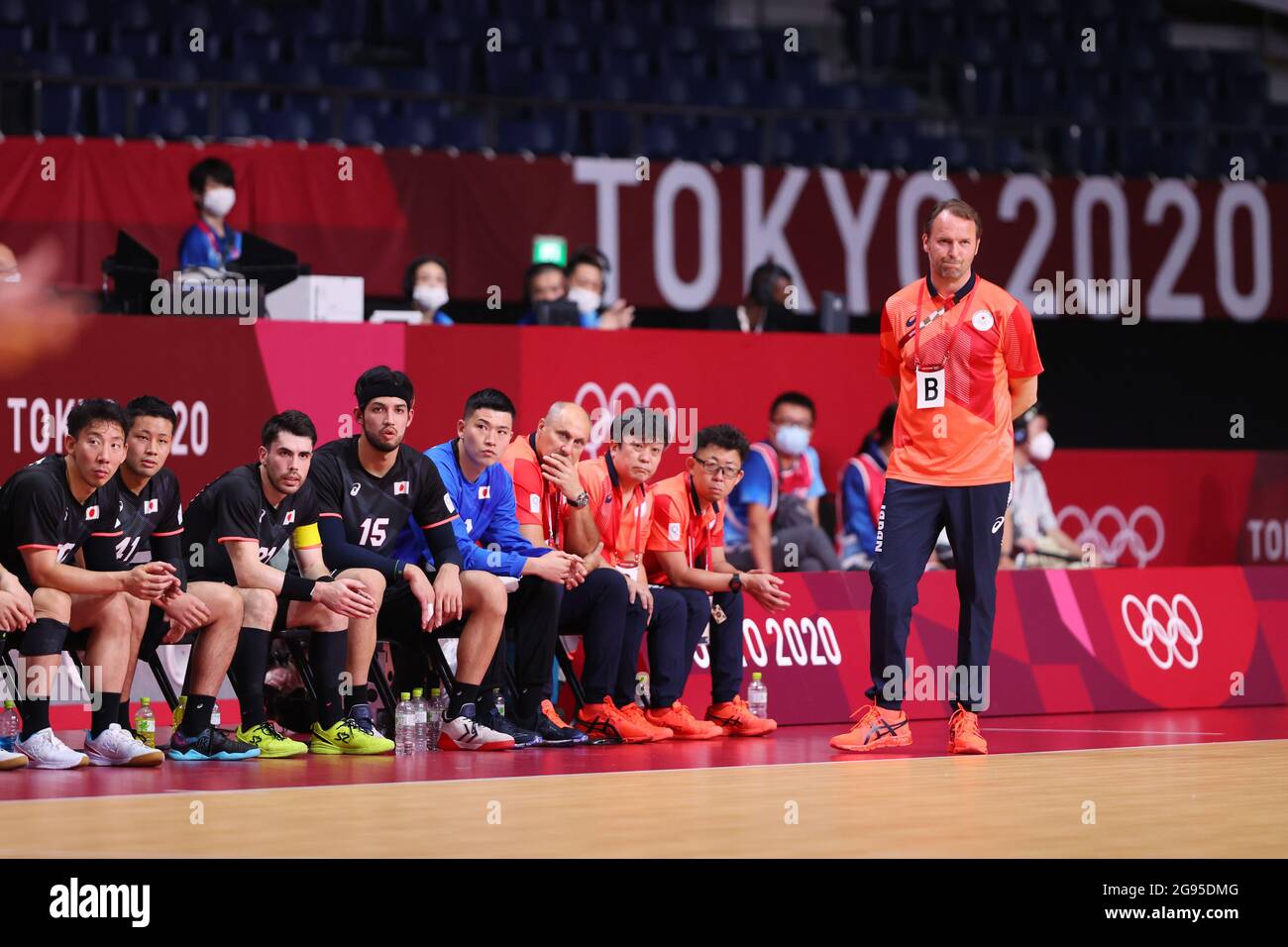 Tokyo Japan 24th July 21 Japan Team Group Jpn Handball Men S Preliminary Round Group B Match Between Denmark Japan During The Tokyo Olympic Games At The Yoyogi National Gymnasium