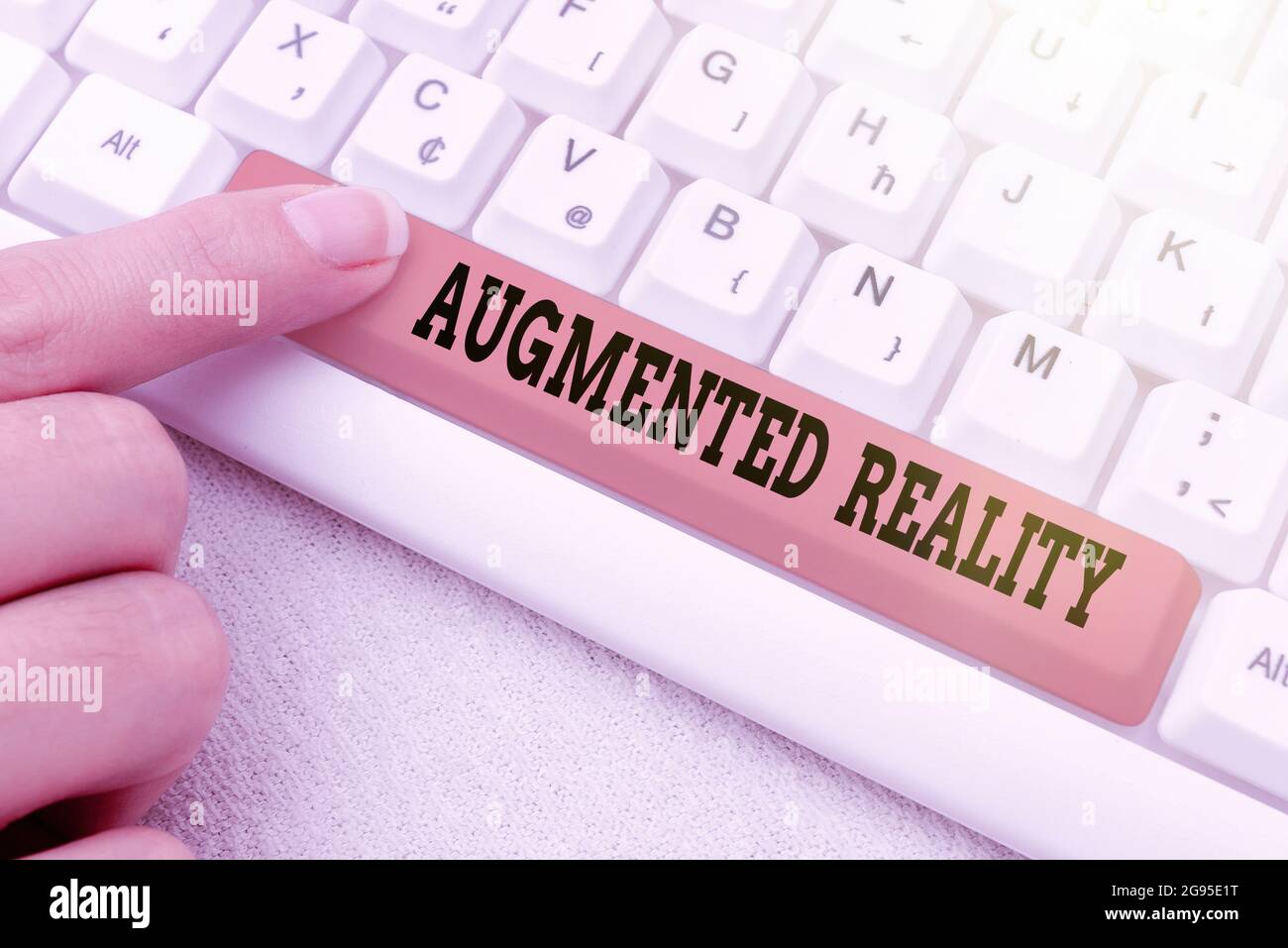 Conceptual caption Augmented Reality. Business idea interactive experience of a realworld